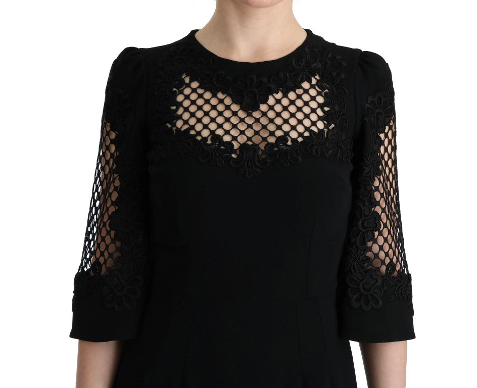 Dolce & Gabbana – Langes Maxi-Etuikleid aus Stretch in Schwarz