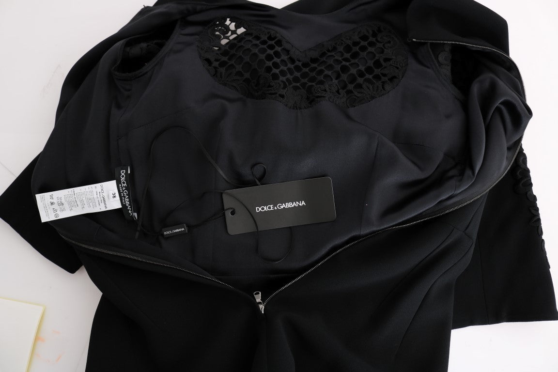 Dolce & Gabbana – Langes Maxi-Etuikleid aus Stretch in Schwarz