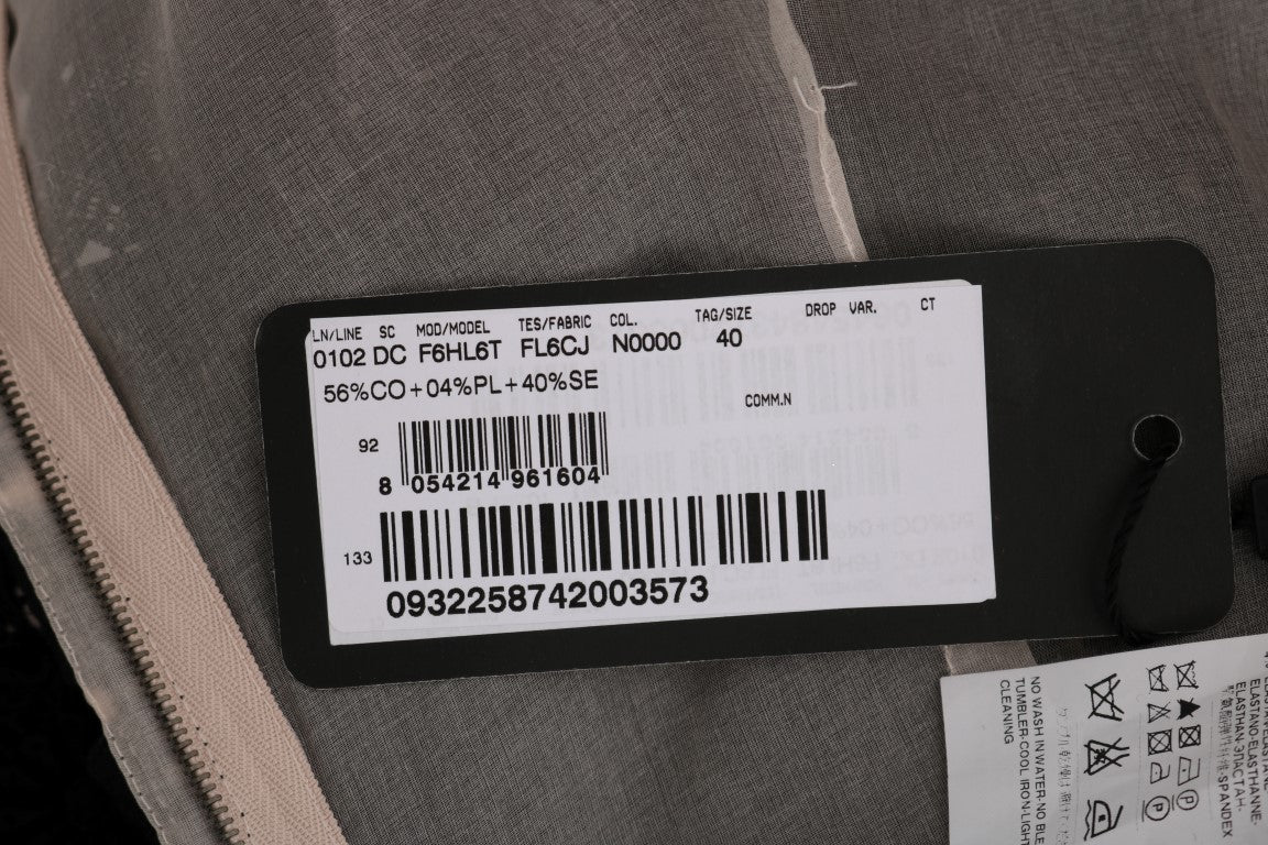 Dolce & Gabbana Schwarzes langes Kleid aus Baumwollseide mit Blumenmuster