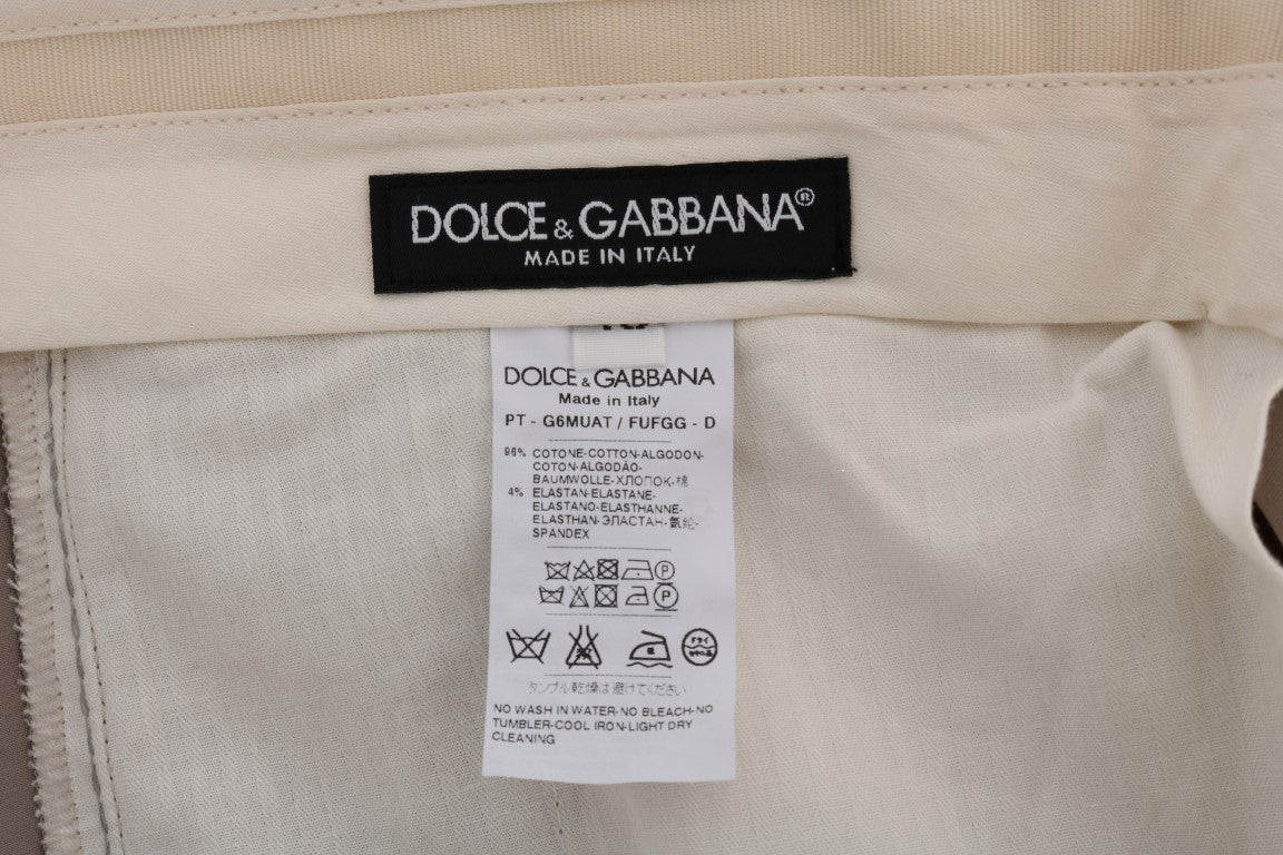 Dolce & Gabbana Beige Chinos aus Baumwollstretch
