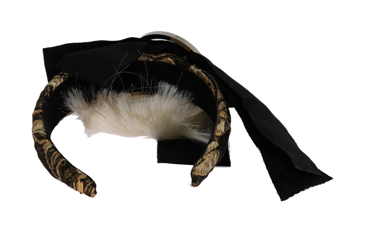 Dolce & Gabbana Schwarzes, kristallweißes Diadem-Stirnband