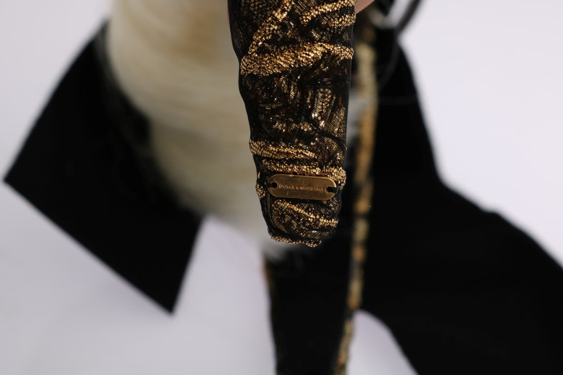 Dolce & Gabbana Schwarzes, kristallweißes Diadem-Stirnband