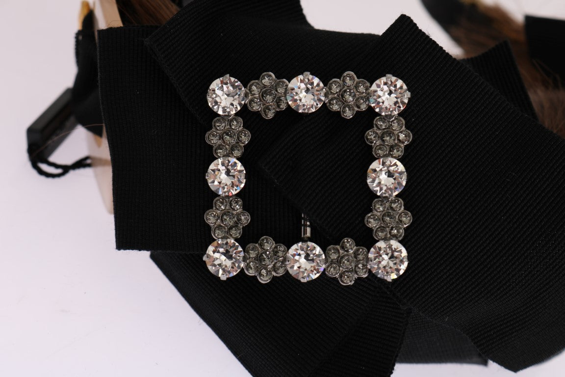 Dolce & Gabbana Haarreif in Braun mit durchsichtigem Kristall