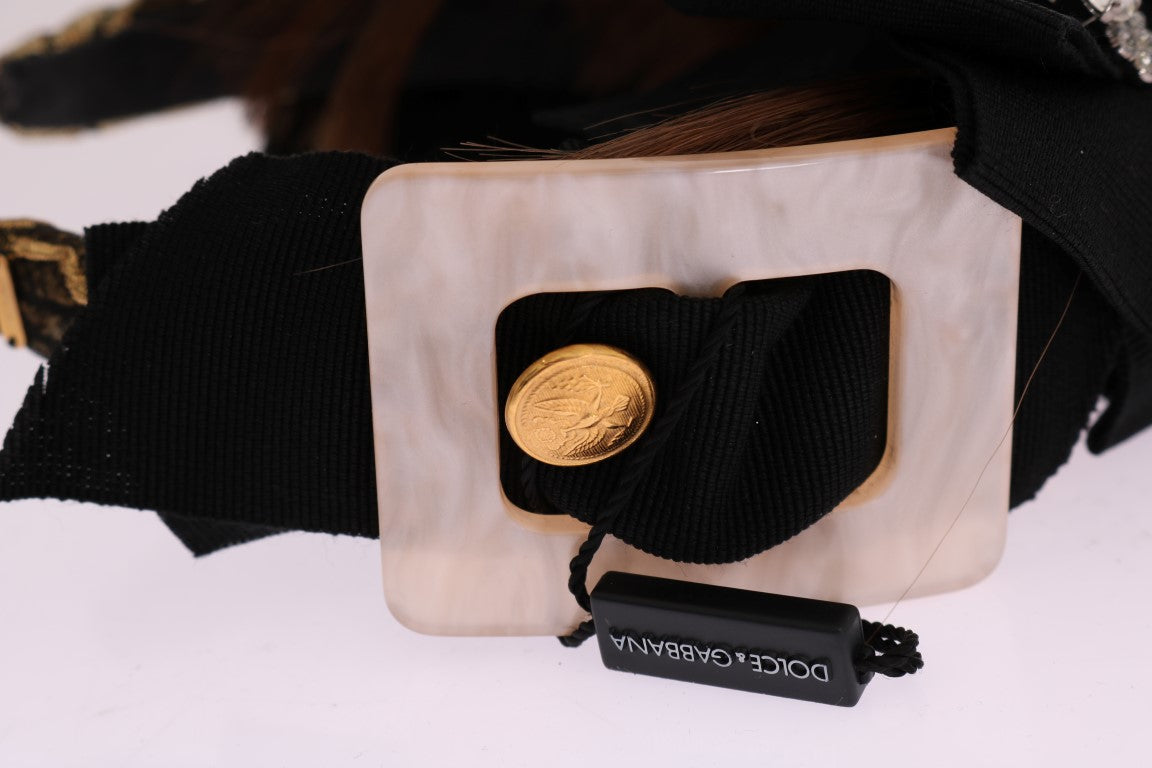 Dolce & Gabbana Haarreif in Braun mit durchsichtigem Kristall