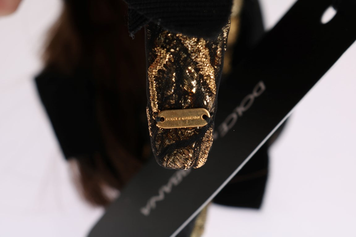 Dolce & Gabbana Haarreif in Braun mit durchsichtigem Kristall