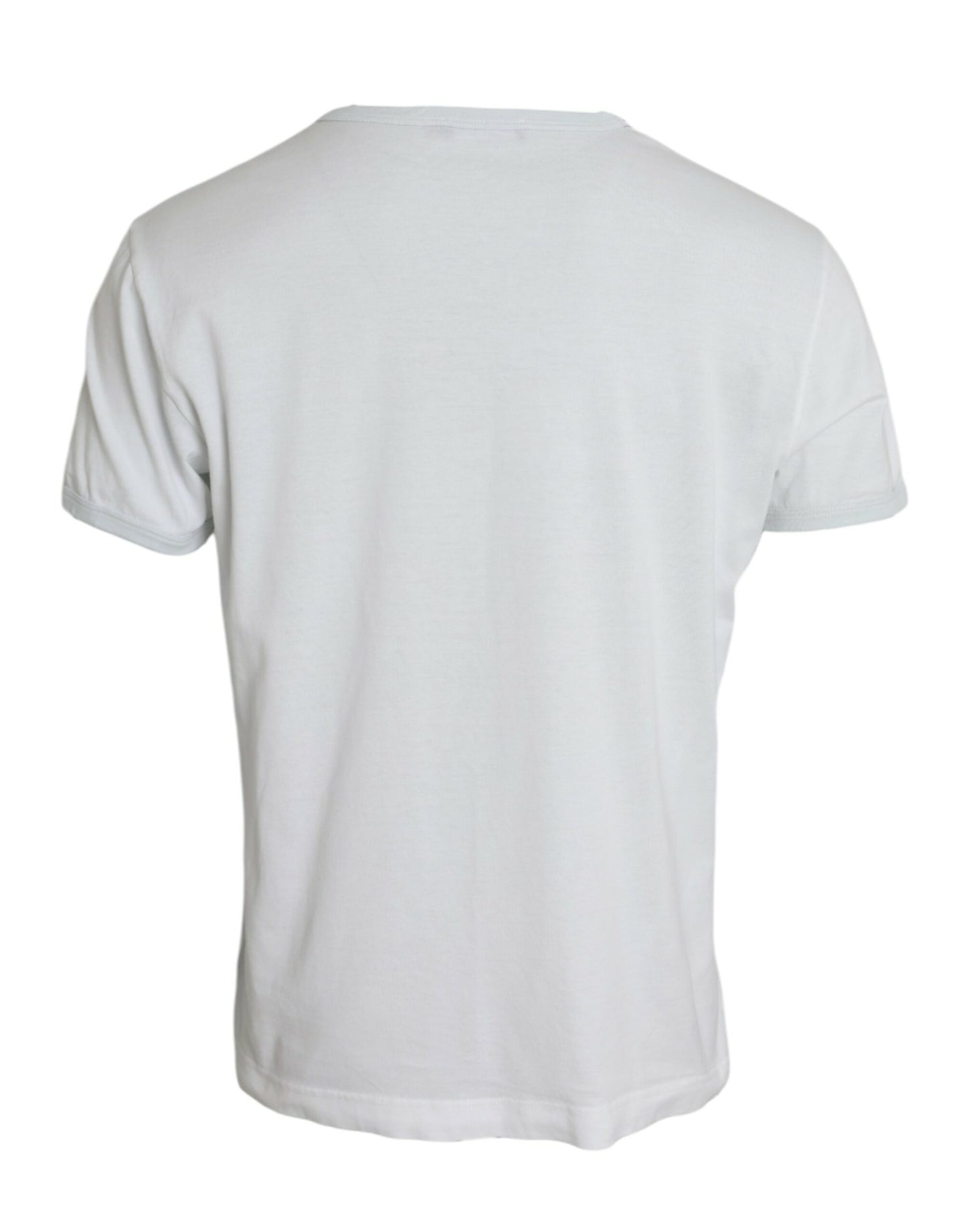 Dolce & Gabbana – Weißes, kurzärmliges T-Shirt aus Baumwolle mit Rundhalsausschnitt