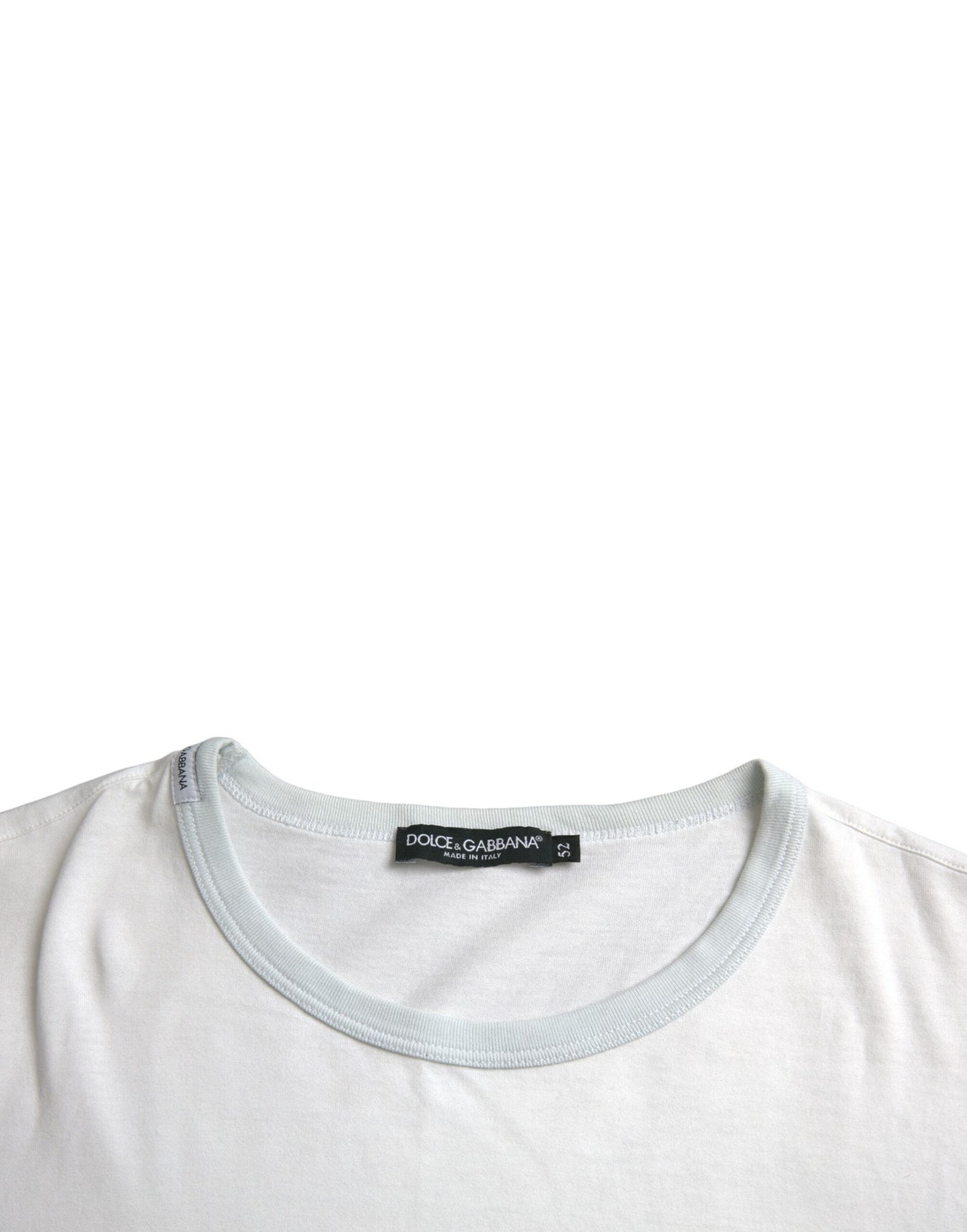 Dolce & Gabbana – Weißes, kurzärmliges T-Shirt aus Baumwolle mit Rundhalsausschnitt