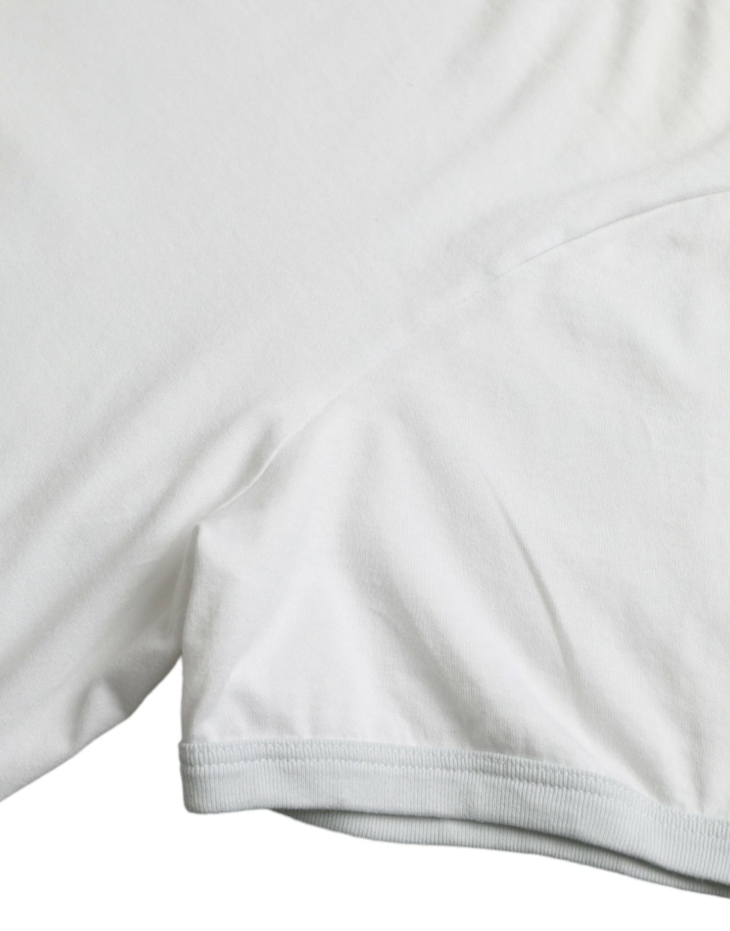 Dolce & Gabbana – Weißes, kurzärmliges T-Shirt aus Baumwolle mit Rundhalsausschnitt