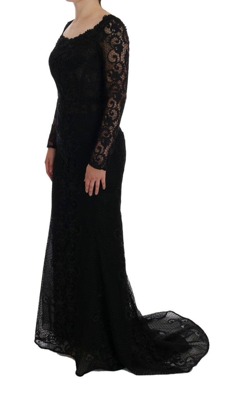 Dolce & Gabbana Schwarzes Etuikleid mit Blumenmuster