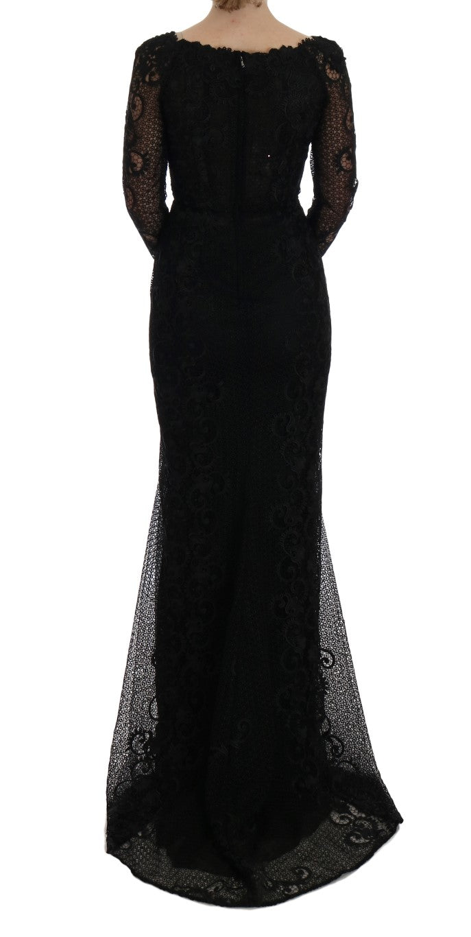 Dolce & Gabbana Schwarzes Etuikleid mit Blumenmuster