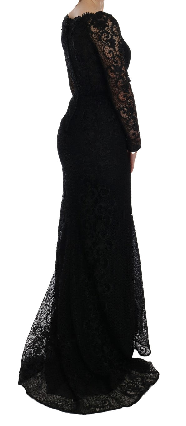 Dolce & Gabbana Schwarzes Etuikleid mit Blumenmuster