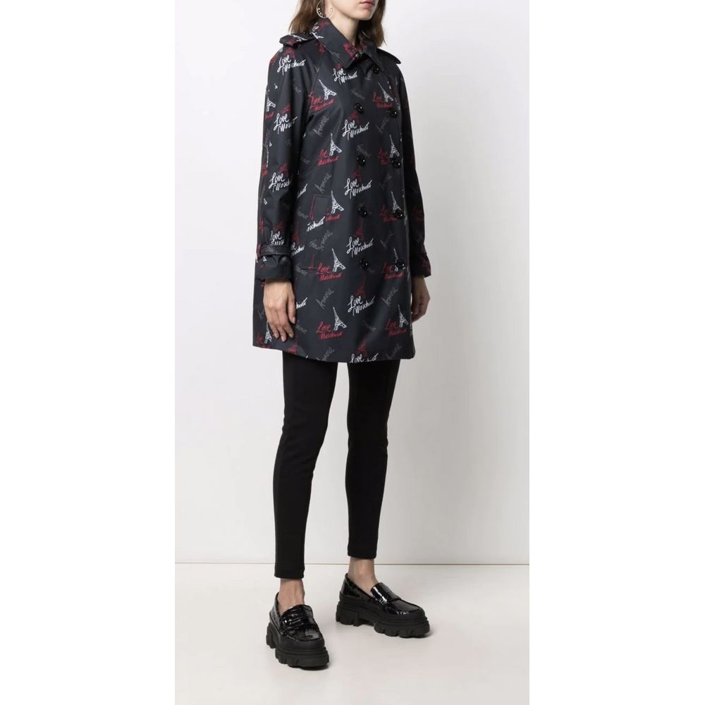 Love Moschino Schwarzer Polyester-Damenmantel