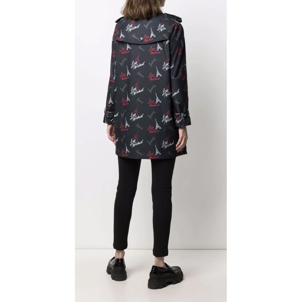 Love Moschino Schwarzer Polyester-Damenmantel