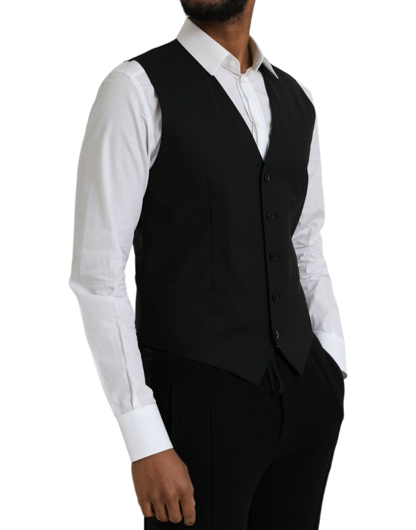 Dolce & Gabbana – Schwarze Weste aus Wolle für formelle Anlässe