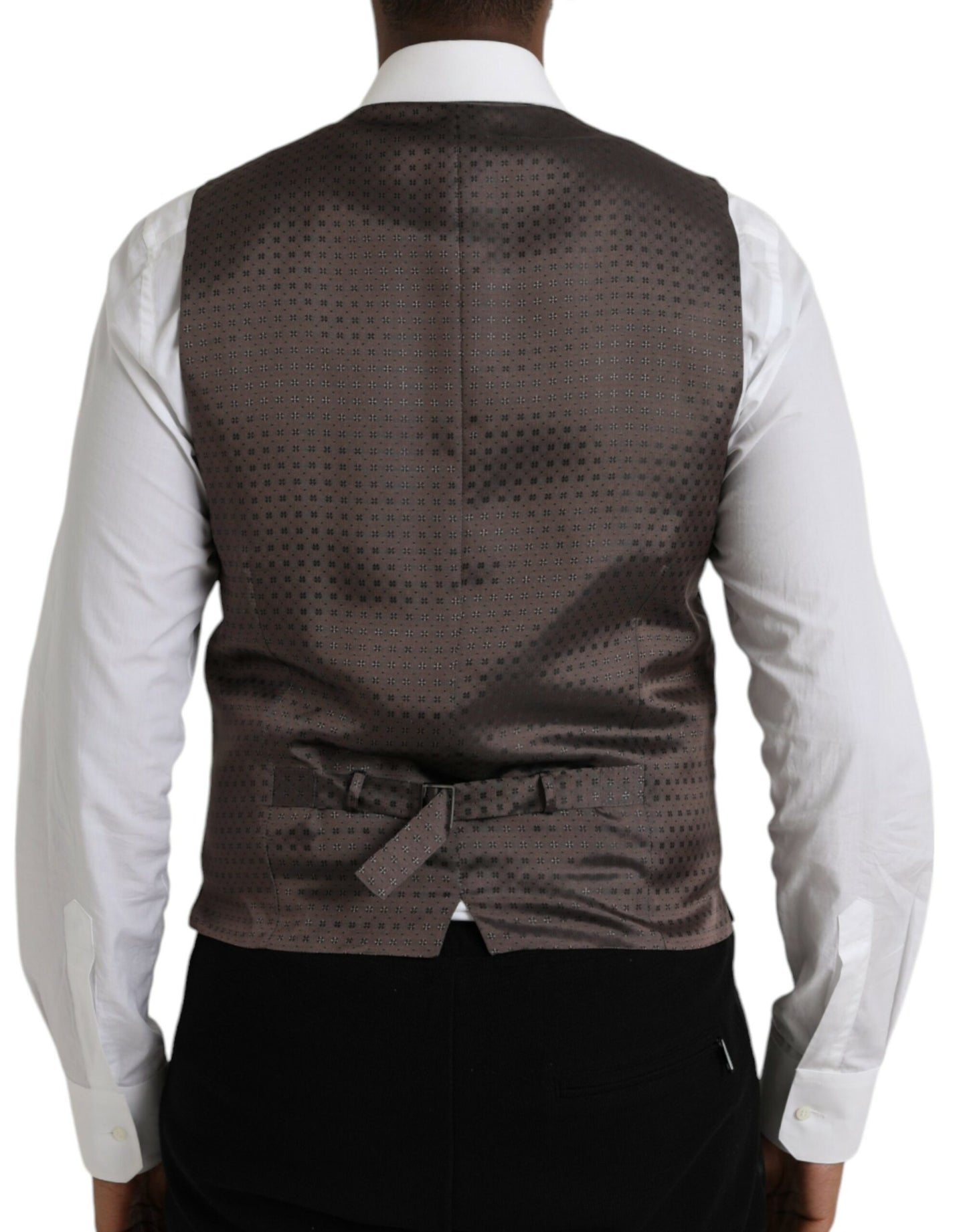 Dolce & Gabbana Schwarz Braun Seidenweste Kleid Formale Weste