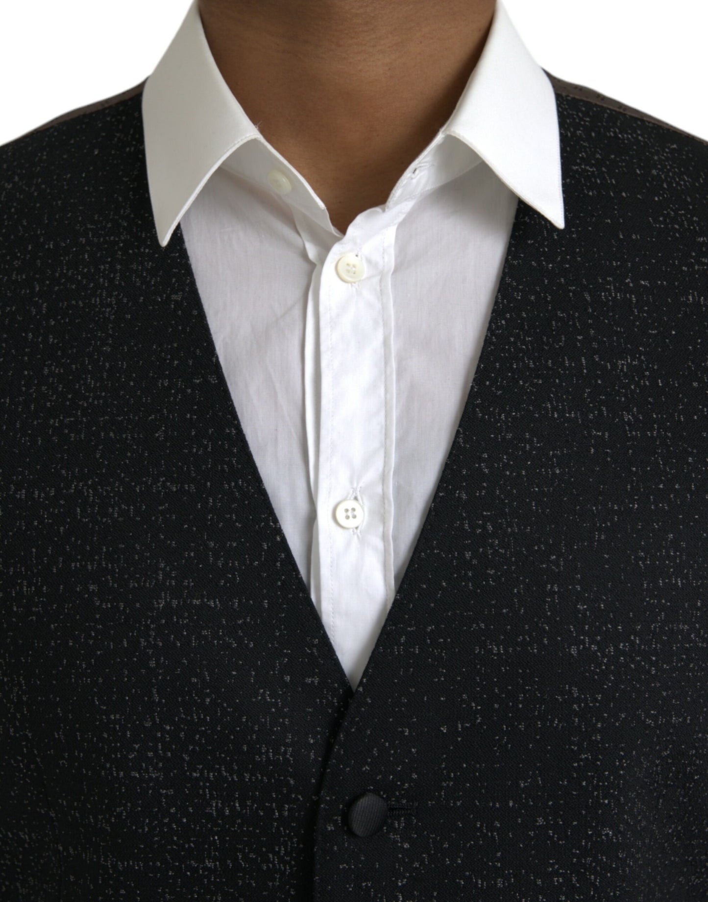 Dolce & Gabbana Schwarz Braun Seidenweste Kleid Formale Weste