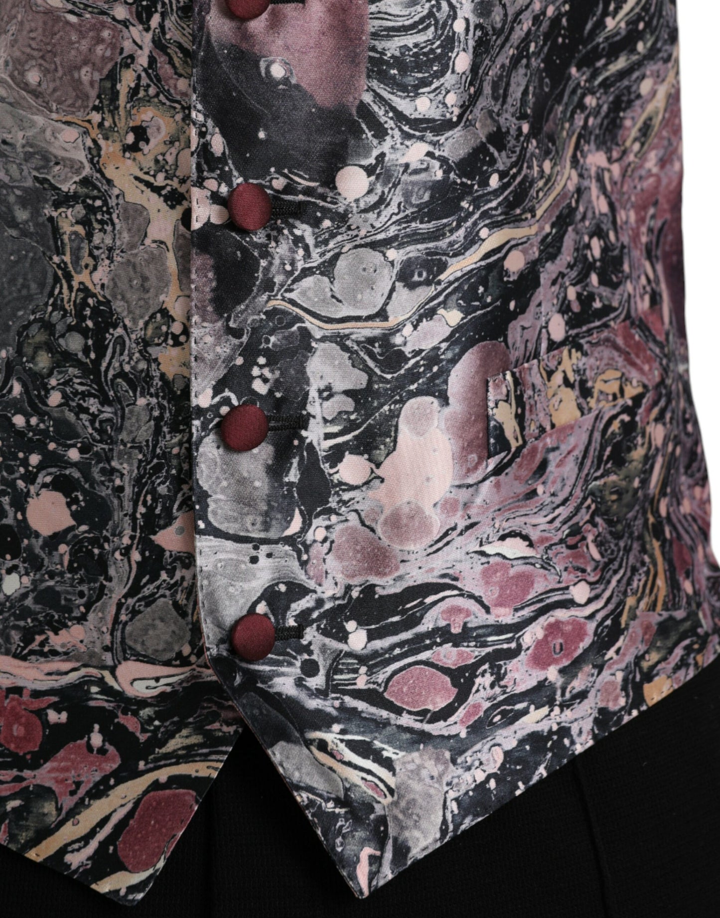 Dolce & Gabbana – Mehrfarbige Weste aus Galaxy-Seide, formelle Weste
