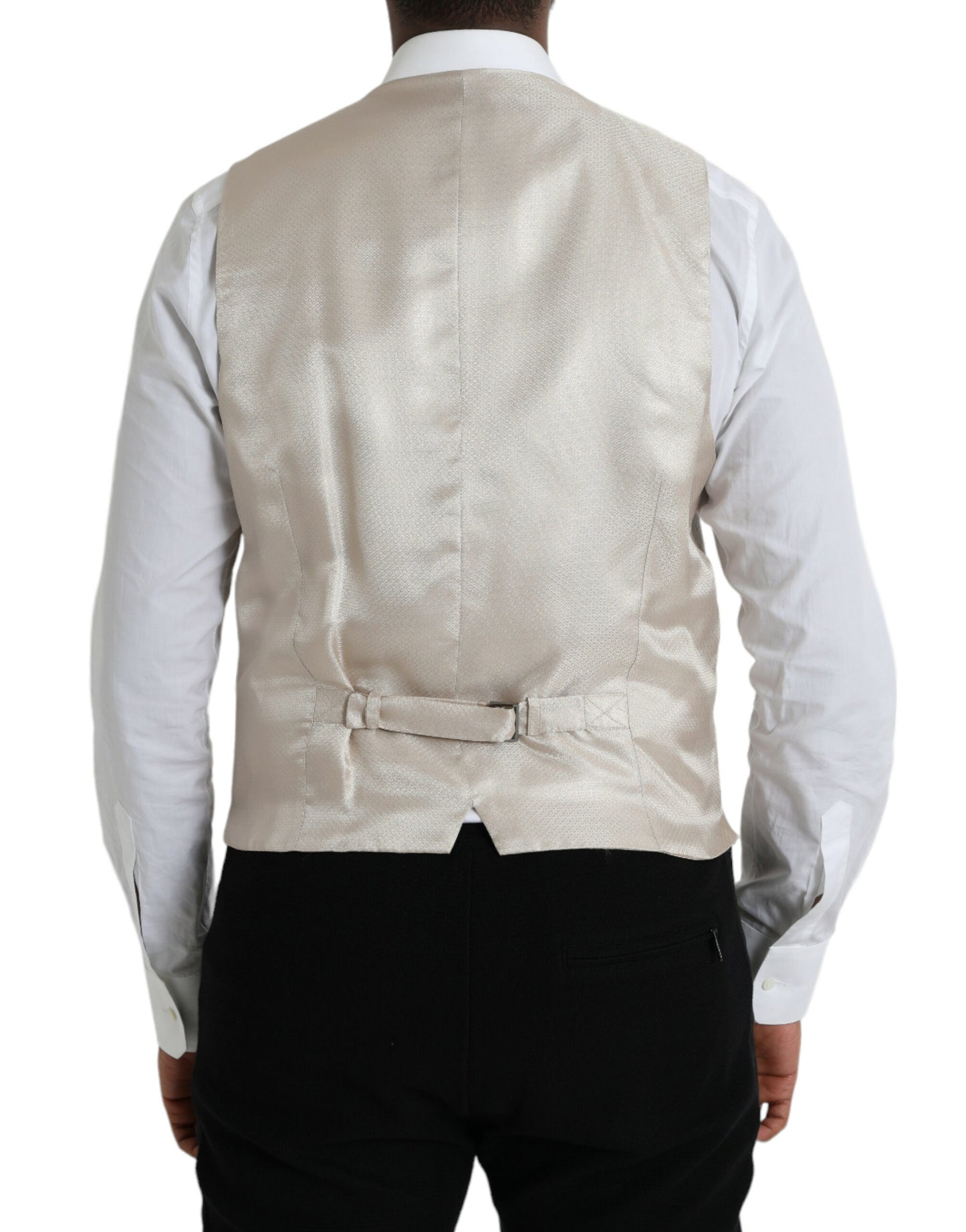 Dolce & Gabbana – Weste aus cremefarbener Baumwolle, formelle Weste
