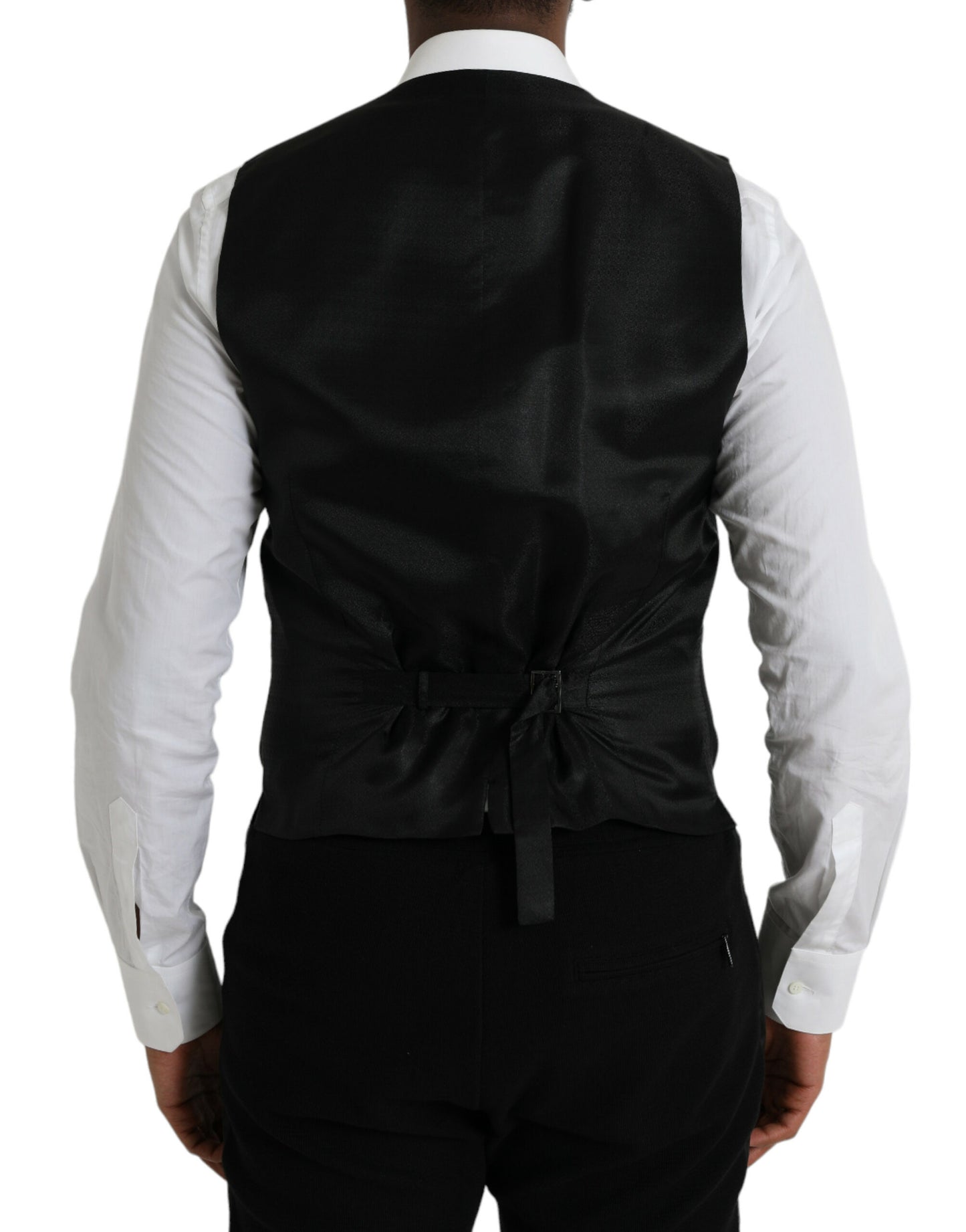 Dolce & Gabbana Schwarze Wollweste, formelle Weste