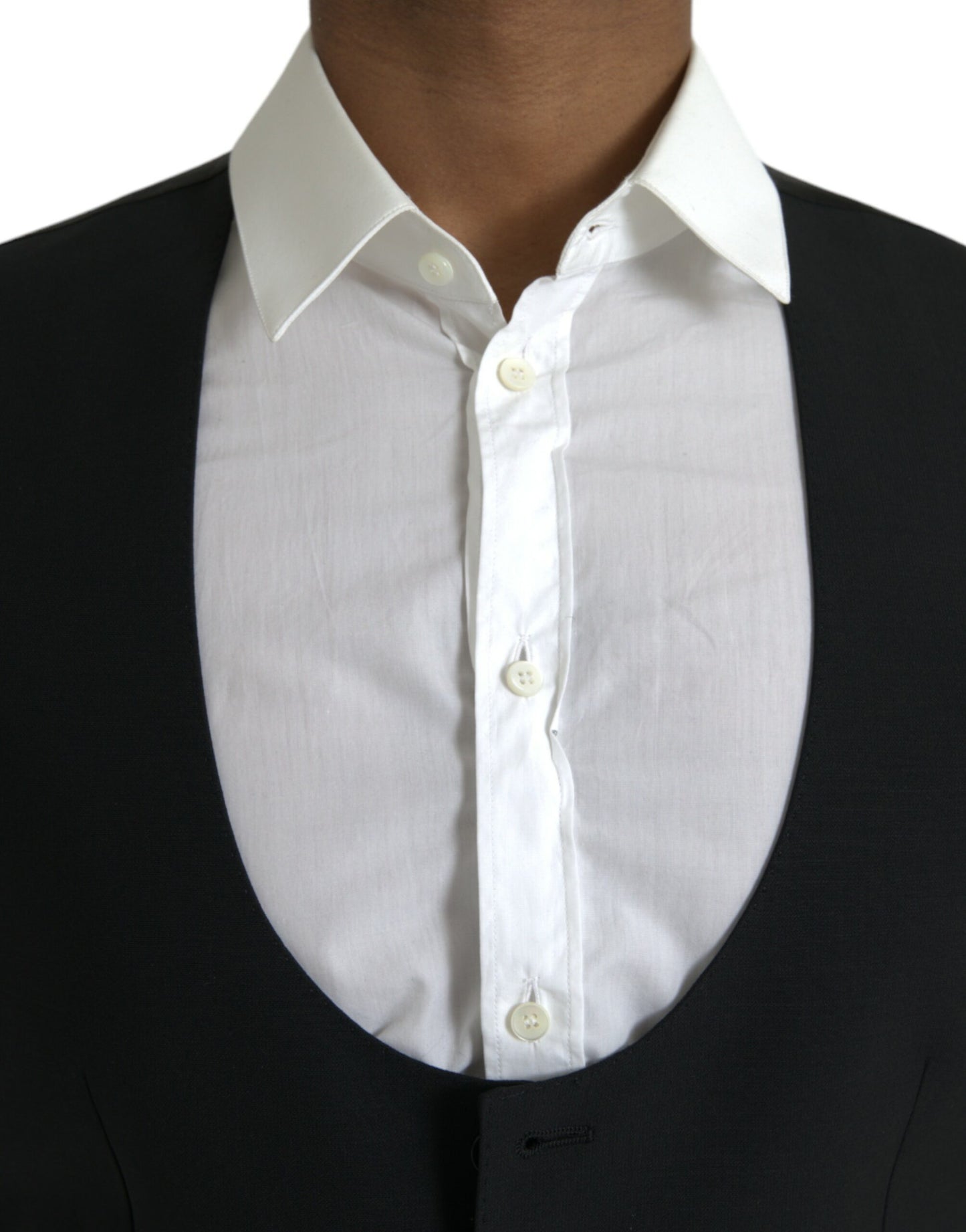 Dolce & Gabbana Schwarze Wollweste, formelle Weste