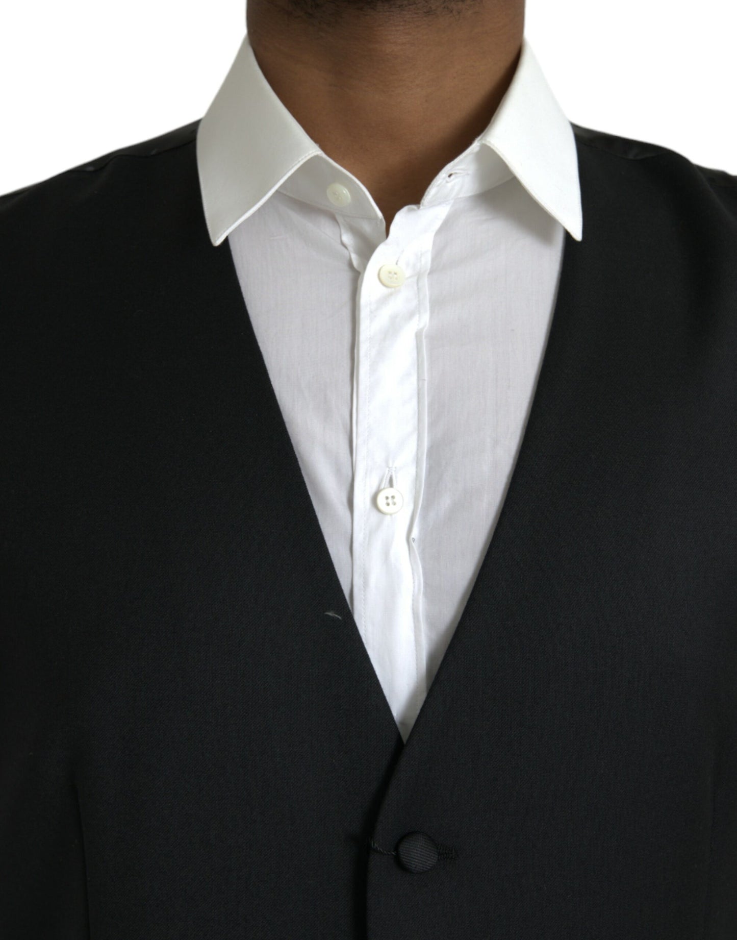 Dolce & Gabbana Schwarze Seidenweste, formelle Weste