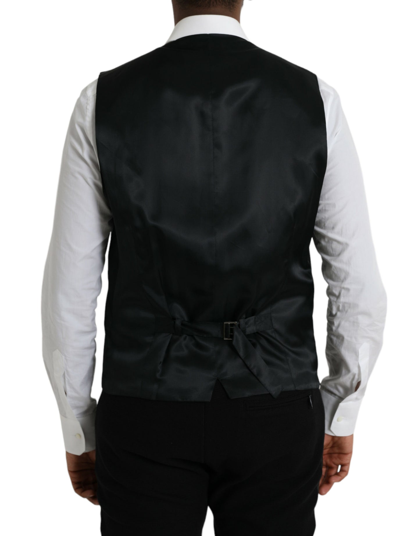 Dolce & Gabbana Schwarze Wollweste, formelle Weste