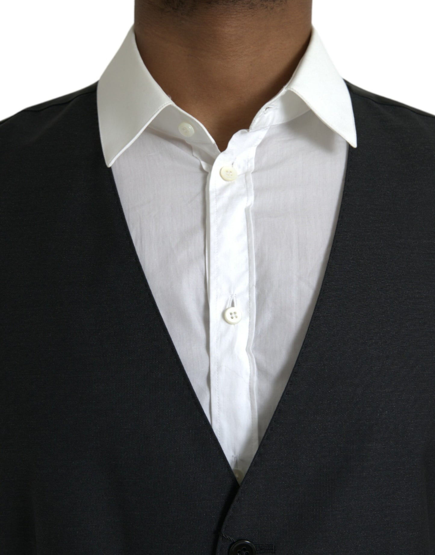 Dolce & Gabbana Schwarze Wollweste, formelle Weste