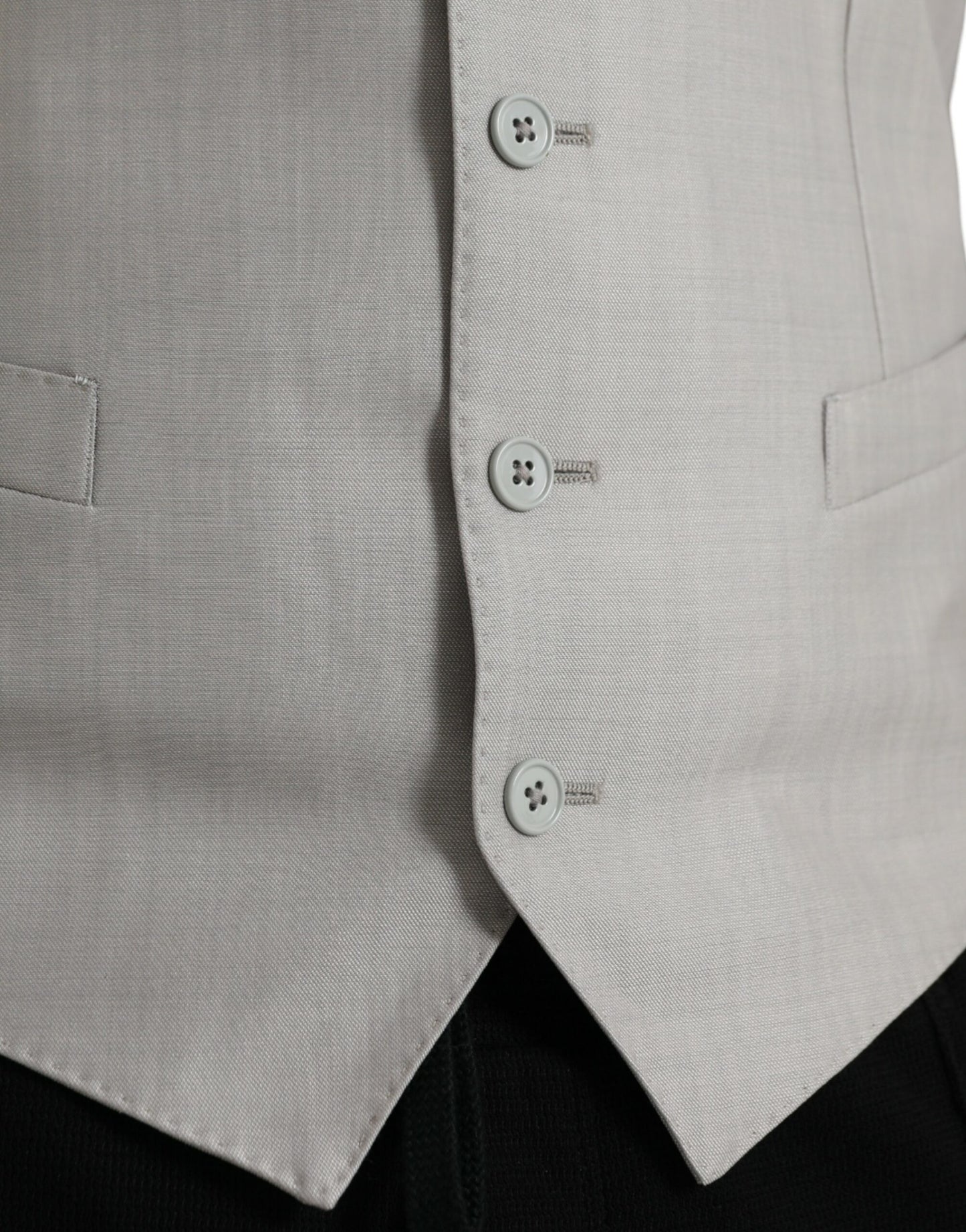 Dolce & Gabbana Hellgraue Weste aus Wolle für formelle Anlässe