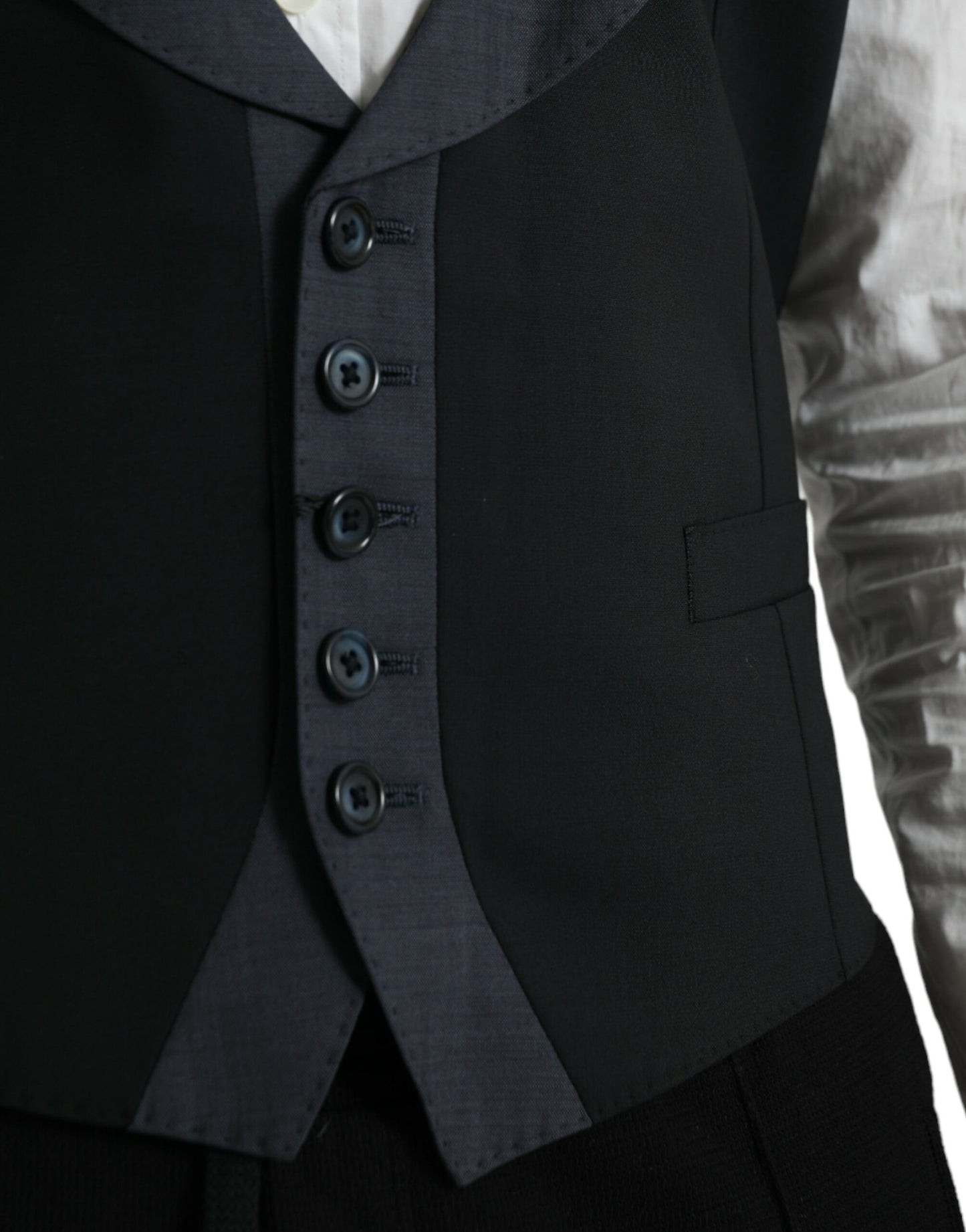 Dolce & Gabbana Schwarze Wollweste, formelle Weste