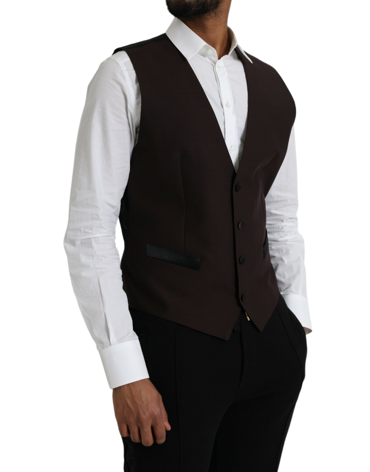 Dolce & Gabbana Braune Wollweste, formelle Weste