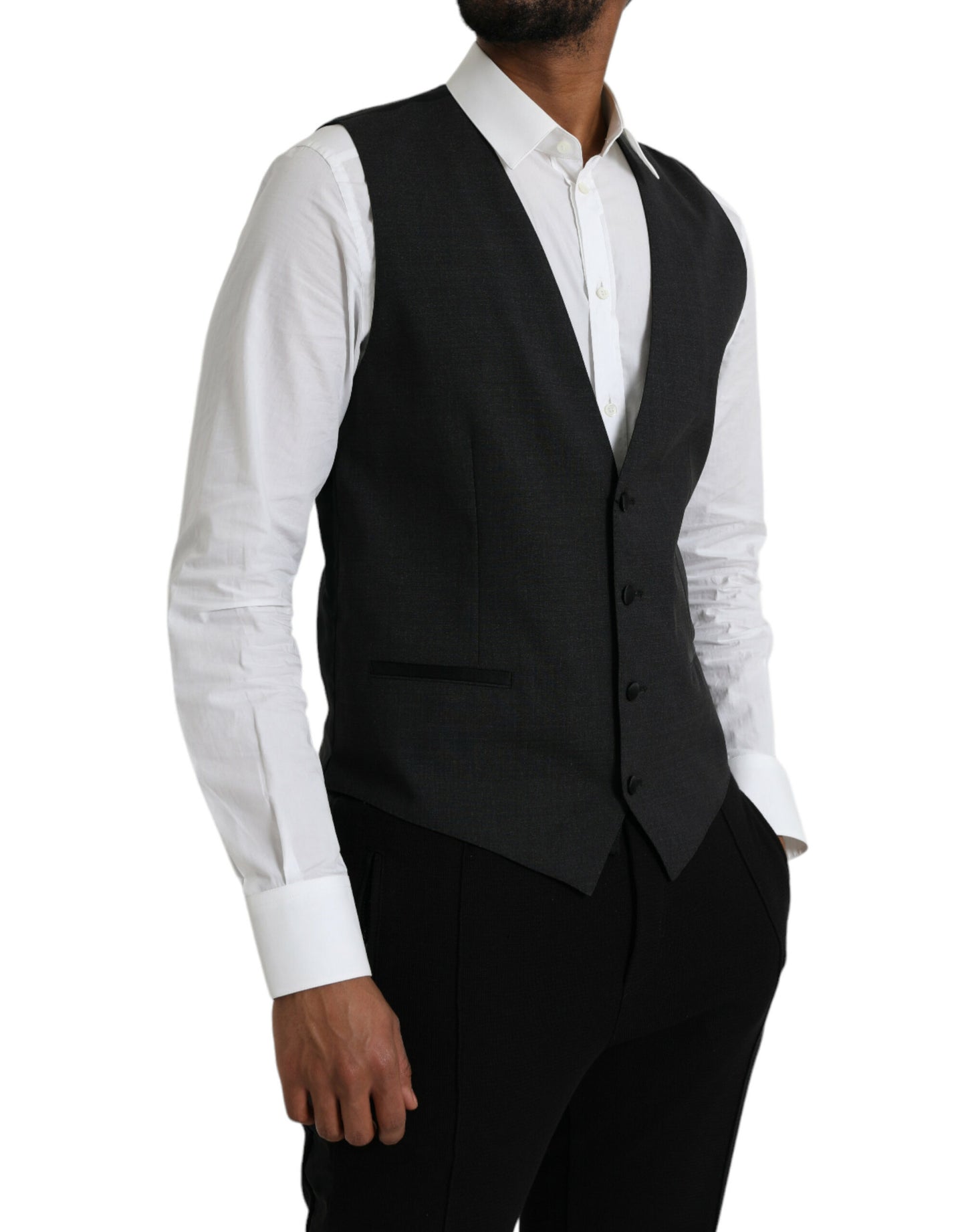 Dolce & Gabbana Schwarze Weste aus Baumwolle, formelle Weste