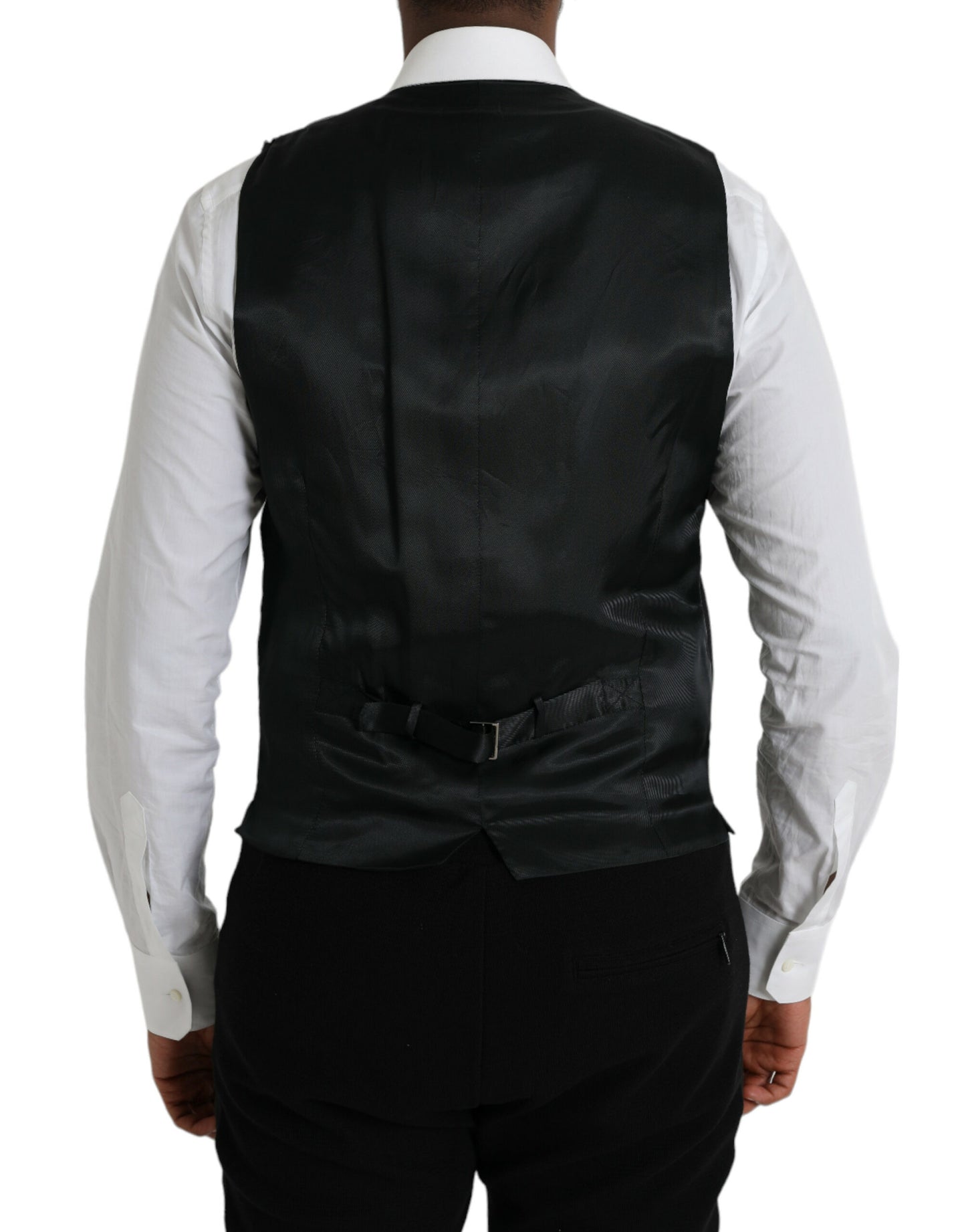 Dolce & Gabbana Schwarze Weste aus Baumwolle, formelle Weste