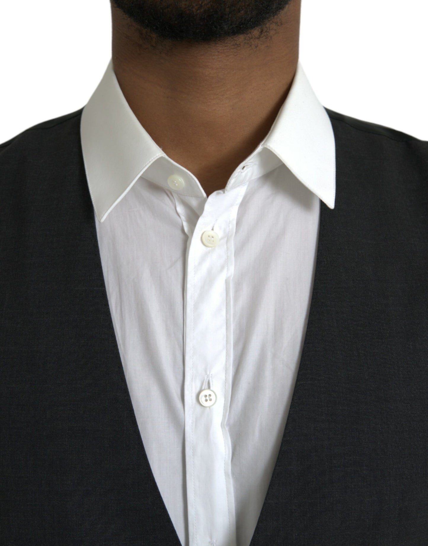 Dolce & Gabbana Schwarze Weste aus Baumwolle, formelle Weste
