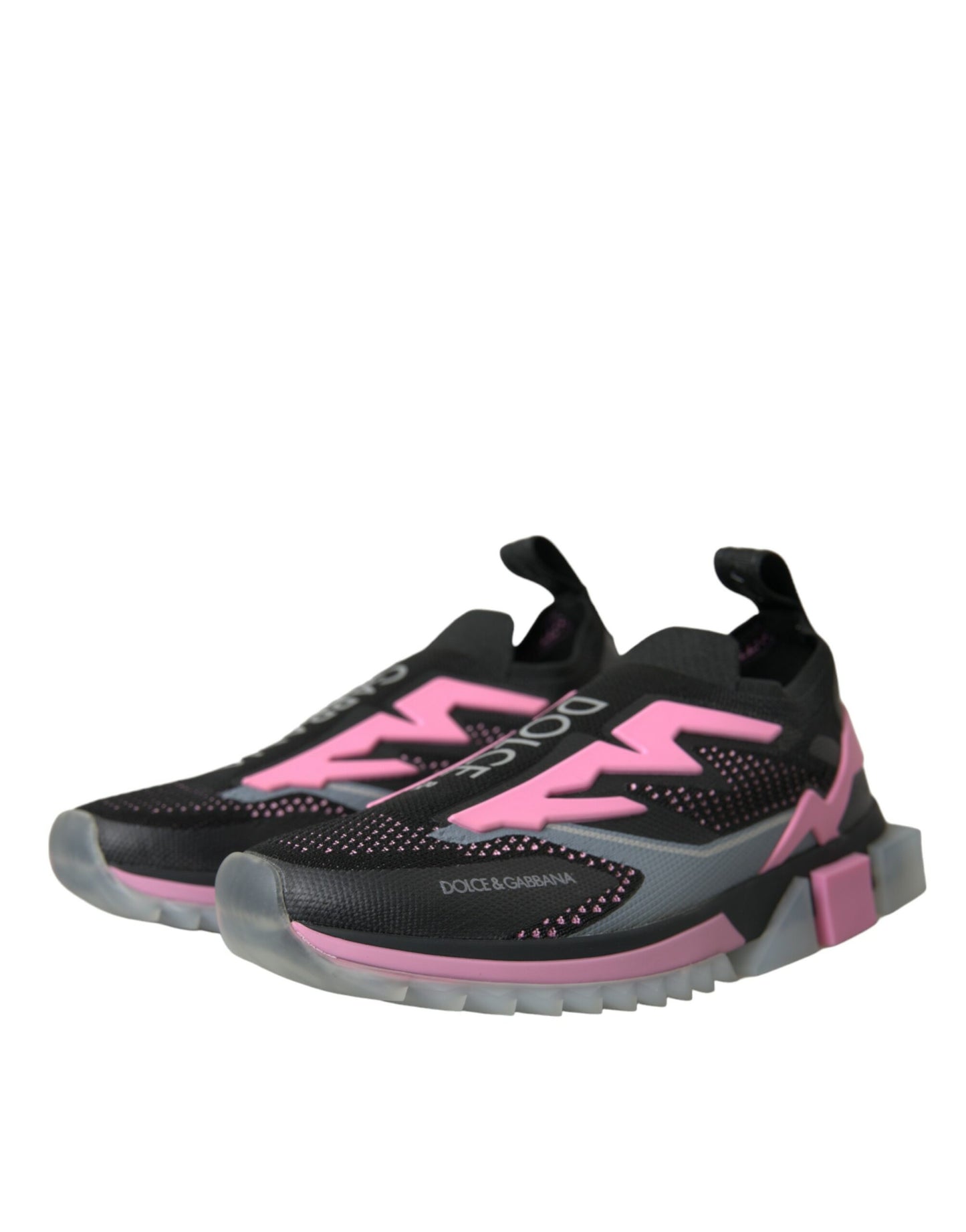Dolce & Gabbana – Sorrento – Slipper-Sneaker in Schwarz und Rosa