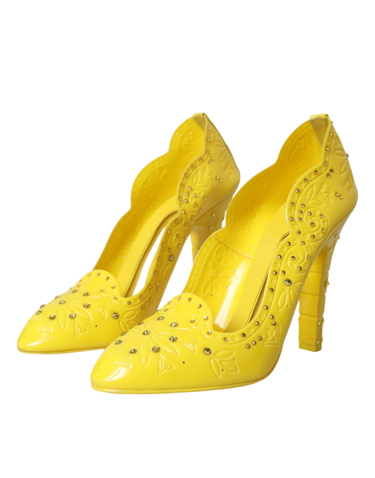 Dolce & Gabbana Gelbe Kristall CINDERELLA Heels Pumps Schuhe