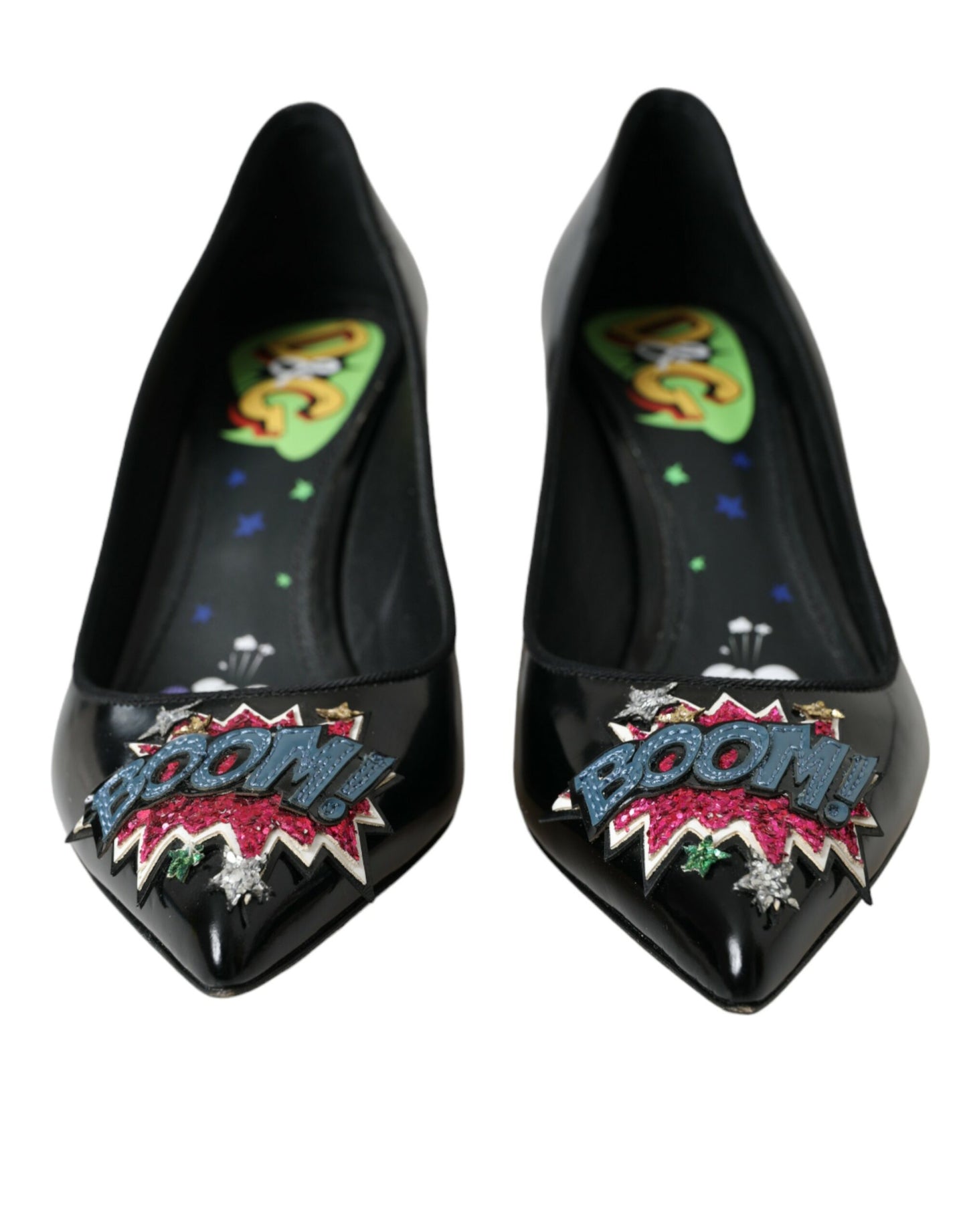 Dolce & Gabbana – Pumps mit BOOM-Patch aus schwarzem Leder