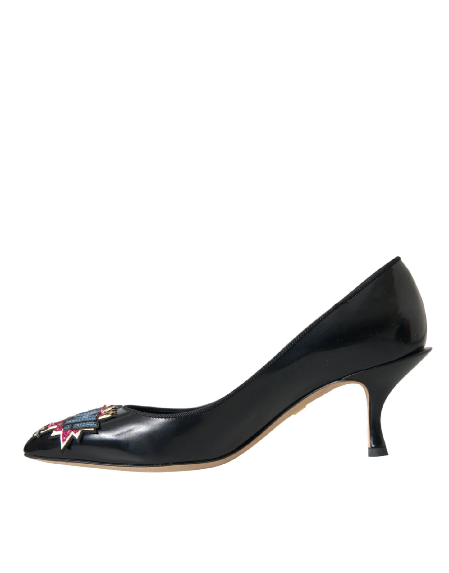 Dolce & Gabbana – Pumps mit BOOM-Patch aus schwarzem Leder
