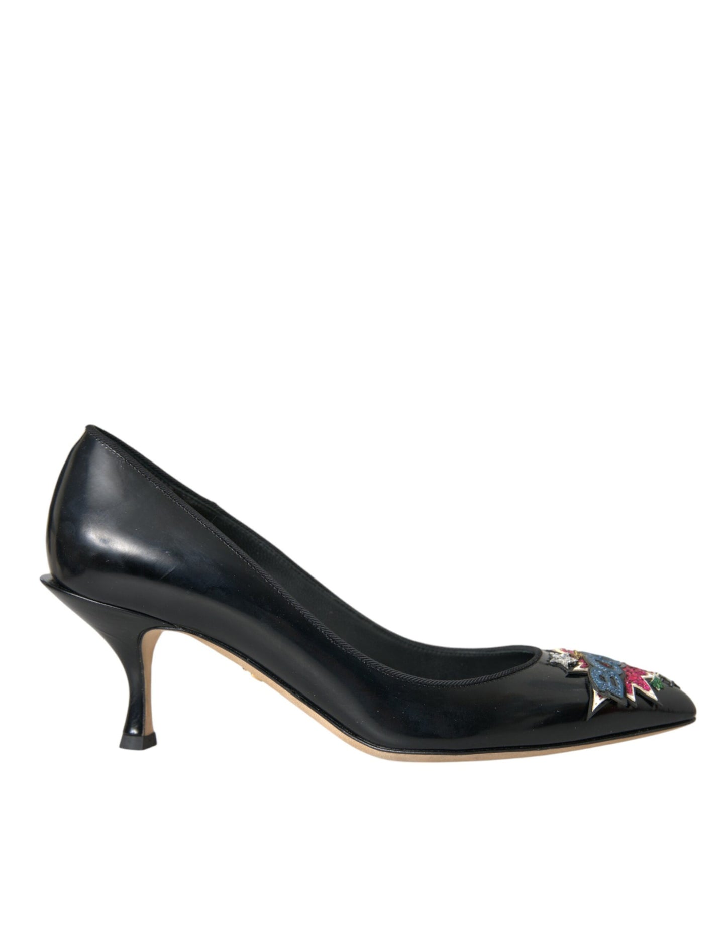 Dolce & Gabbana – Pumps mit BOOM-Patch aus schwarzem Leder
