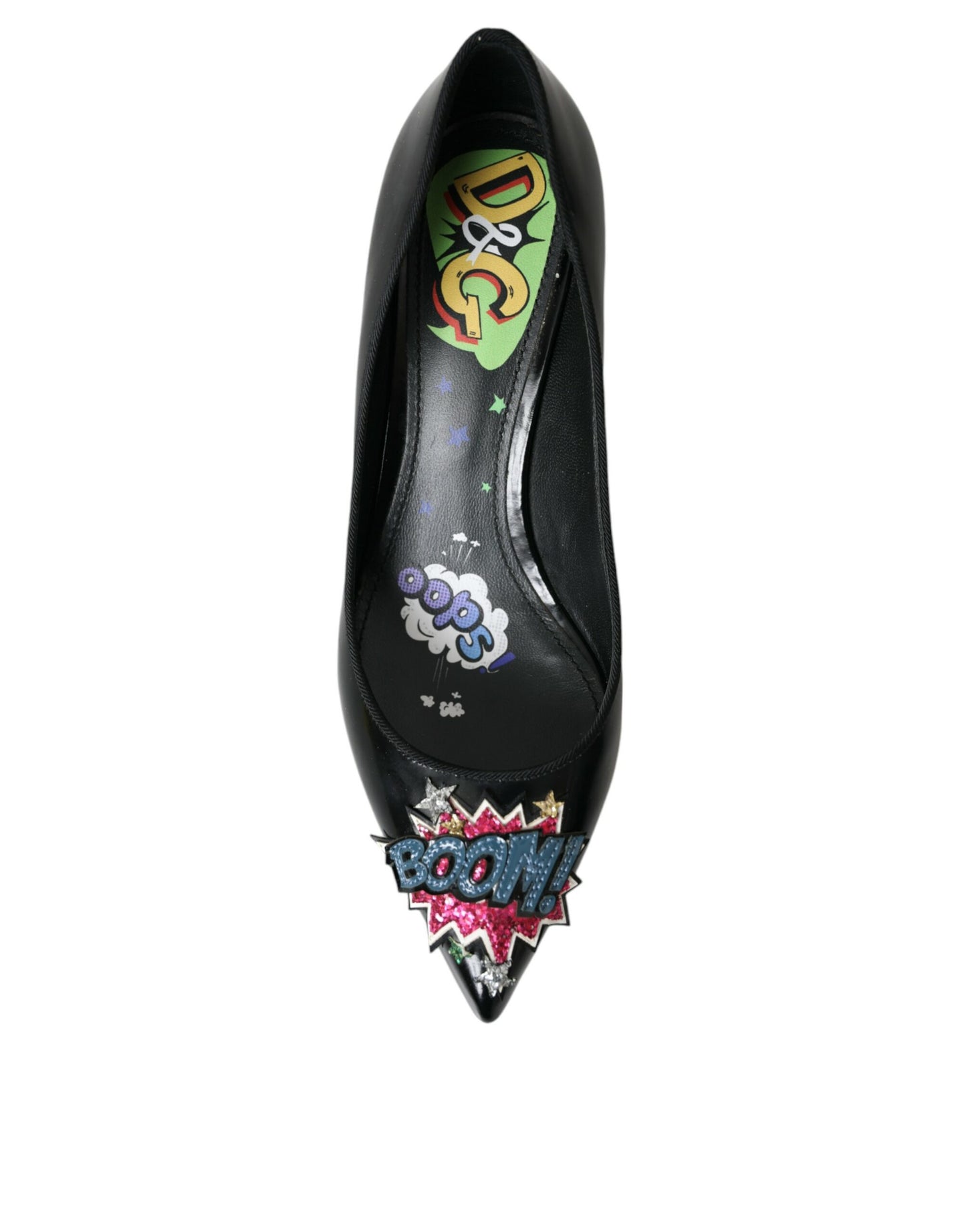 Dolce & Gabbana – Pumps mit BOOM-Patch aus schwarzem Leder