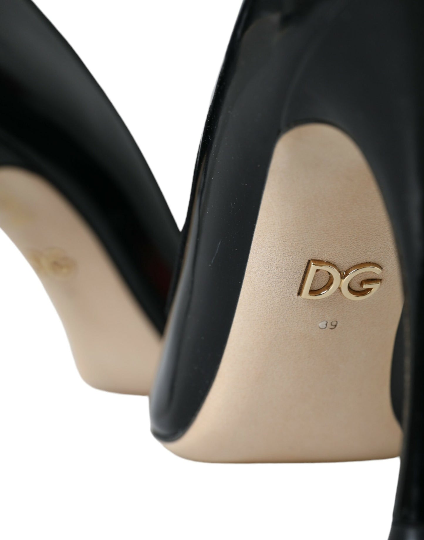 Dolce & Gabbana – Schwarze Pumps aus Leder mit WOW-Patch