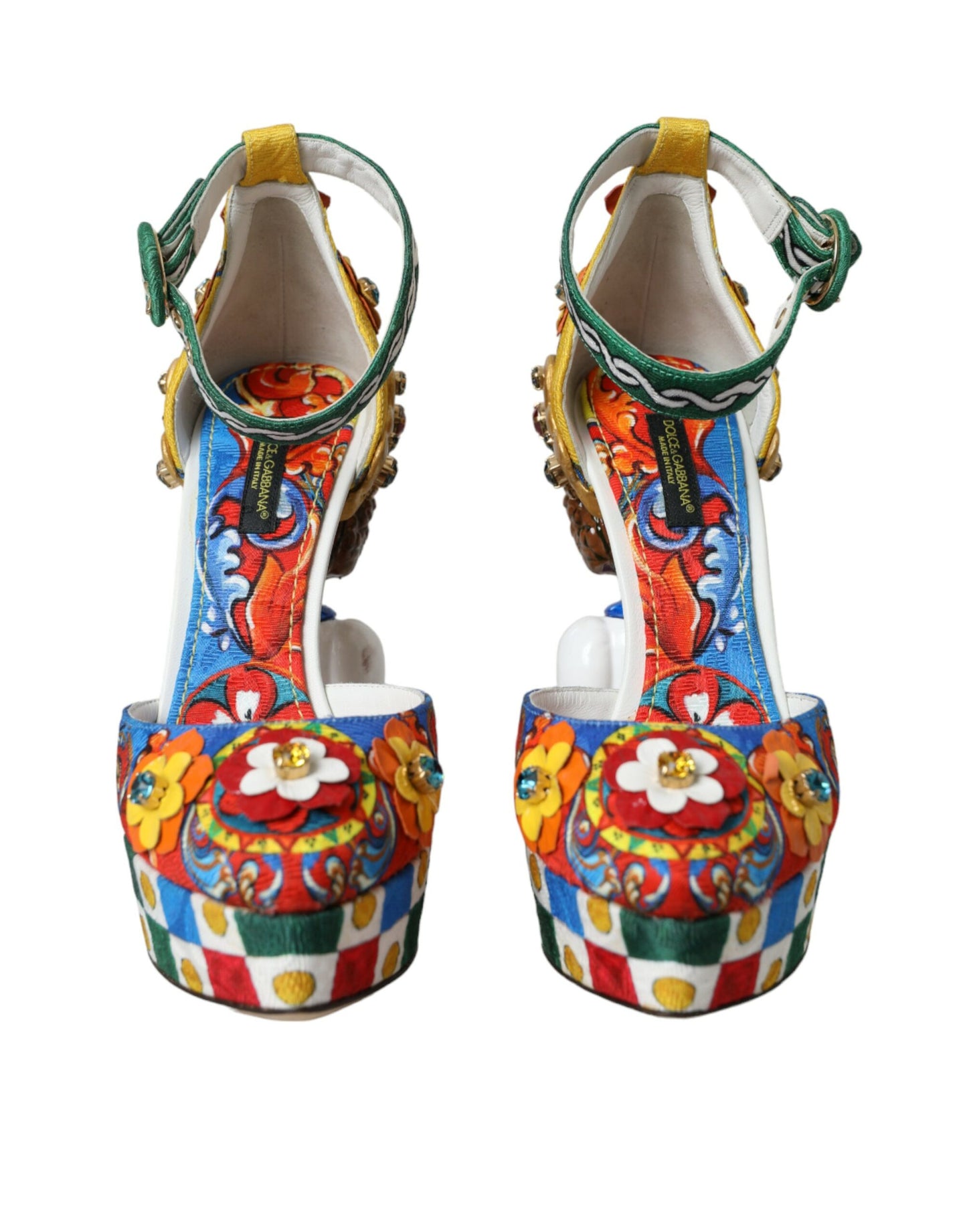 Dolce & Gabbana Mehrfarbige Carretto-Sandalen mit Verzierung