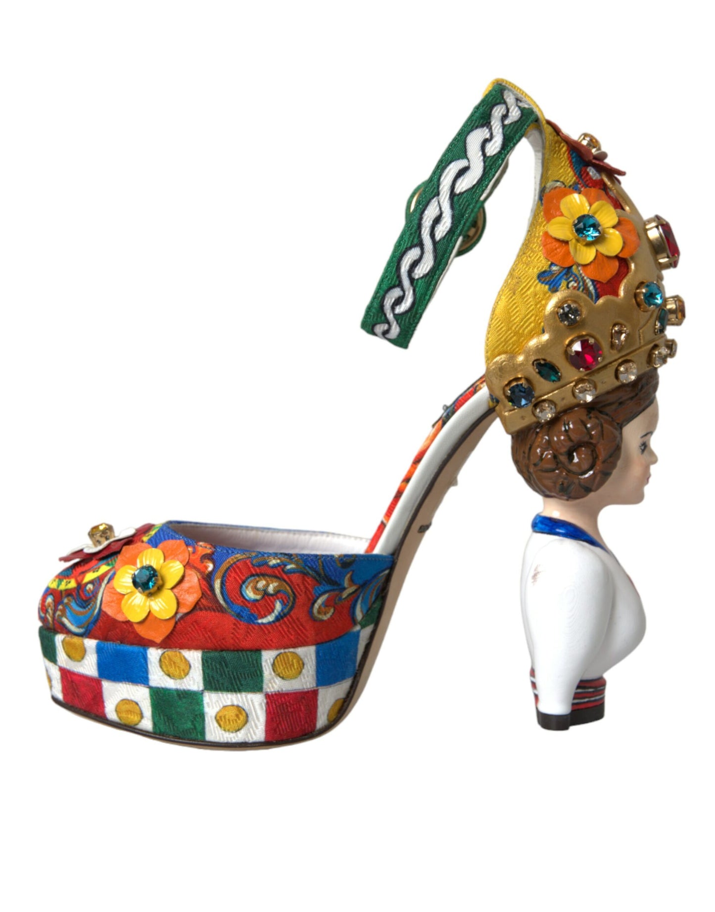 Dolce & Gabbana Mehrfarbige Carretto-Sandalen mit Verzierung