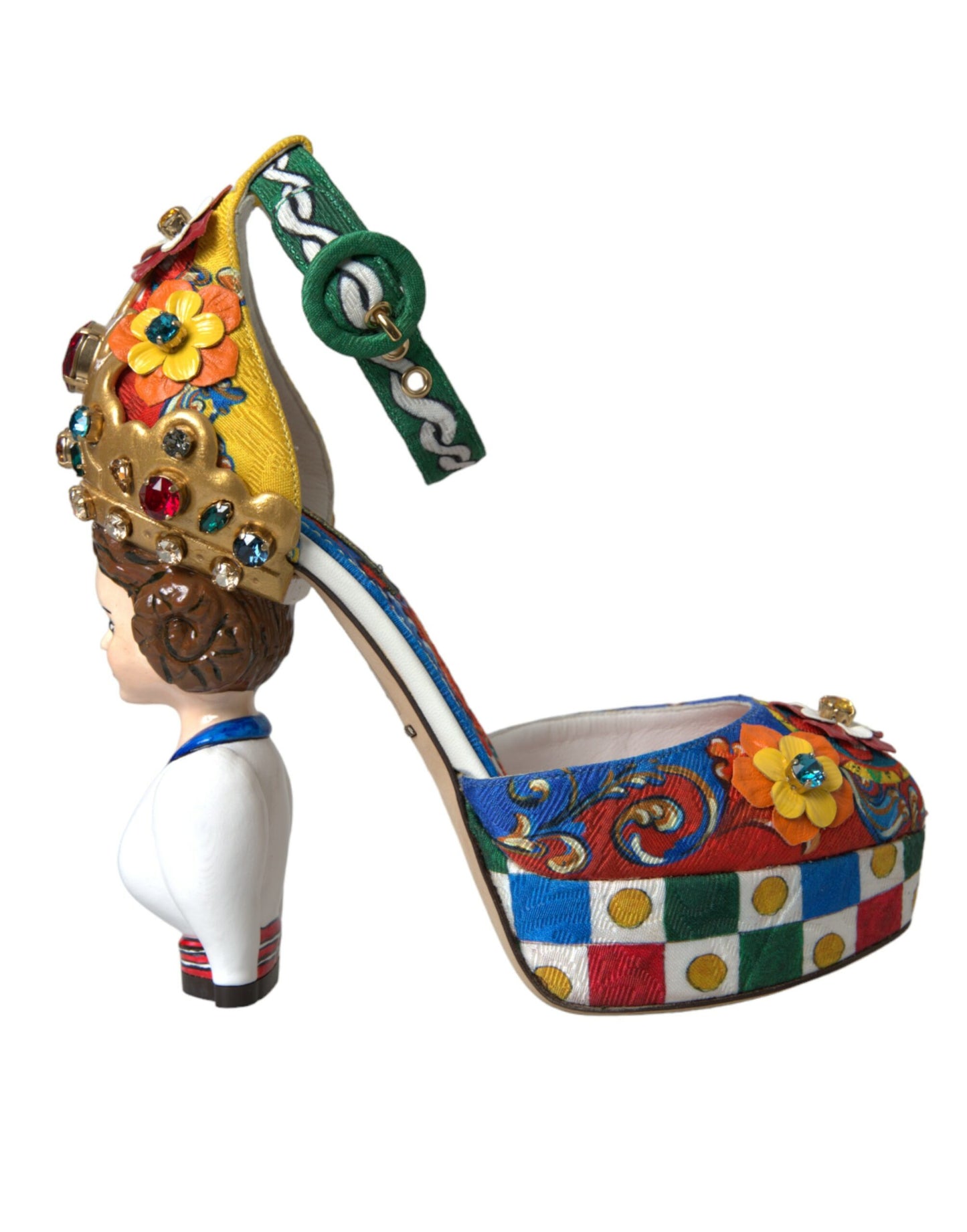 Dolce & Gabbana Mehrfarbige Carretto-Sandalen mit Verzierung