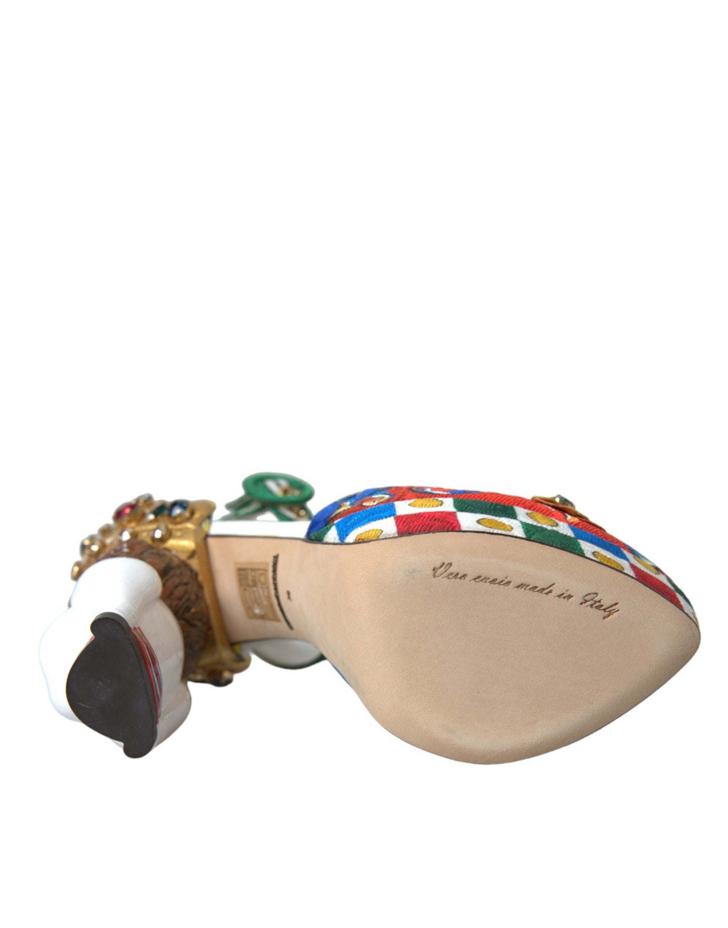 Dolce & Gabbana Mehrfarbige Carretto-Sandalen mit Verzierung