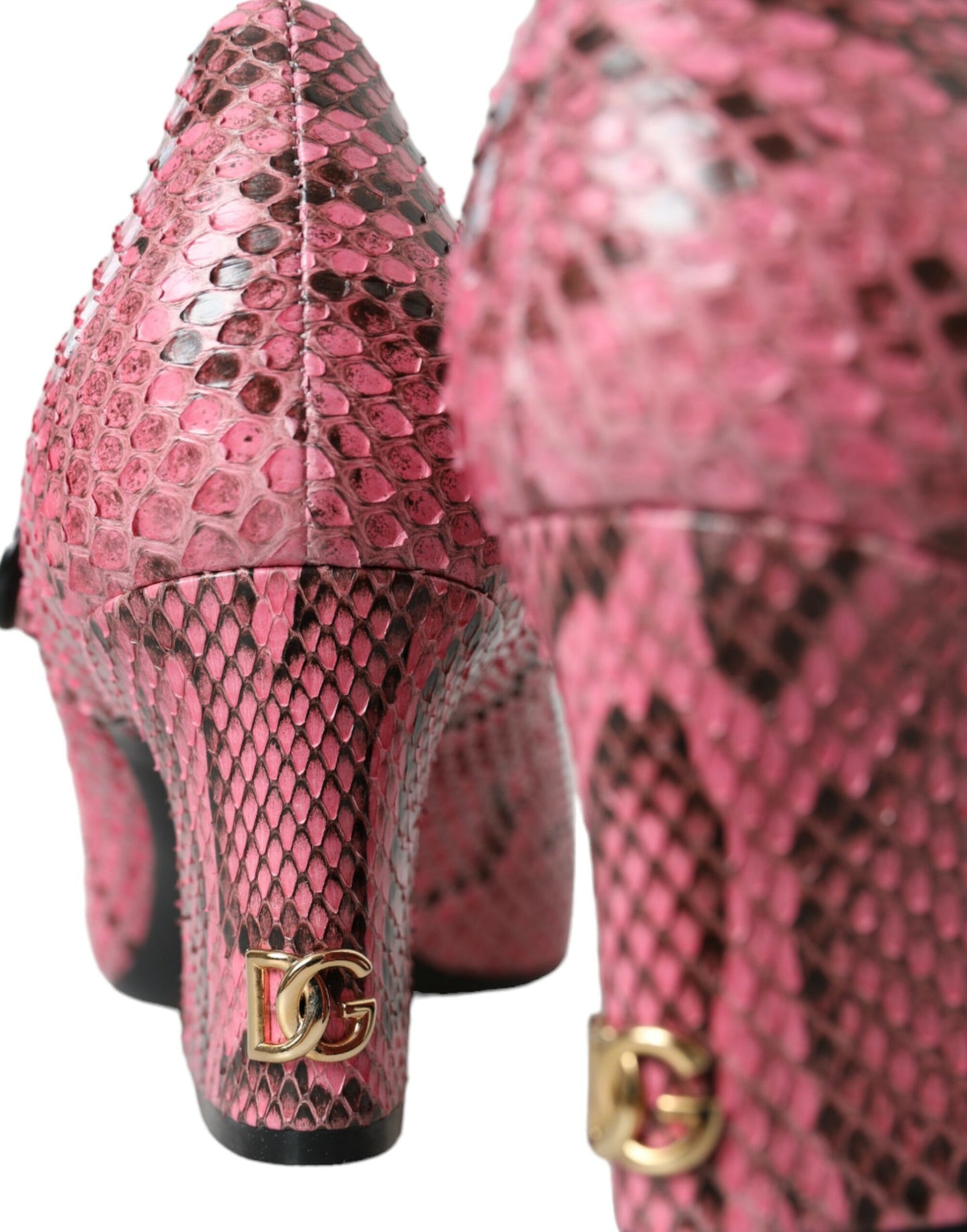 Dolce & Gabbana Mary Jane Heels aus rosa Pythonleder