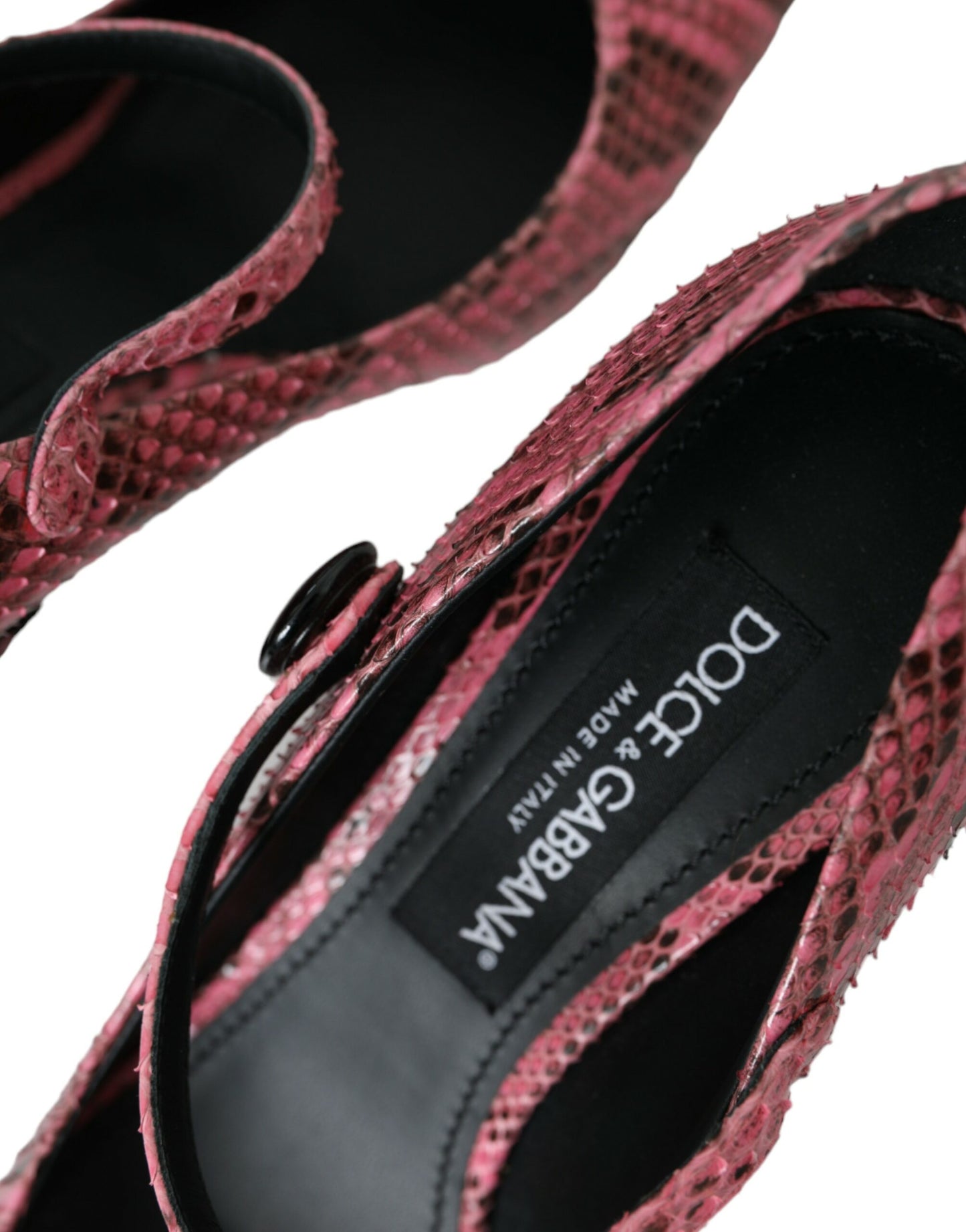 Dolce & Gabbana Mary Jane Heels aus rosa Pythonleder