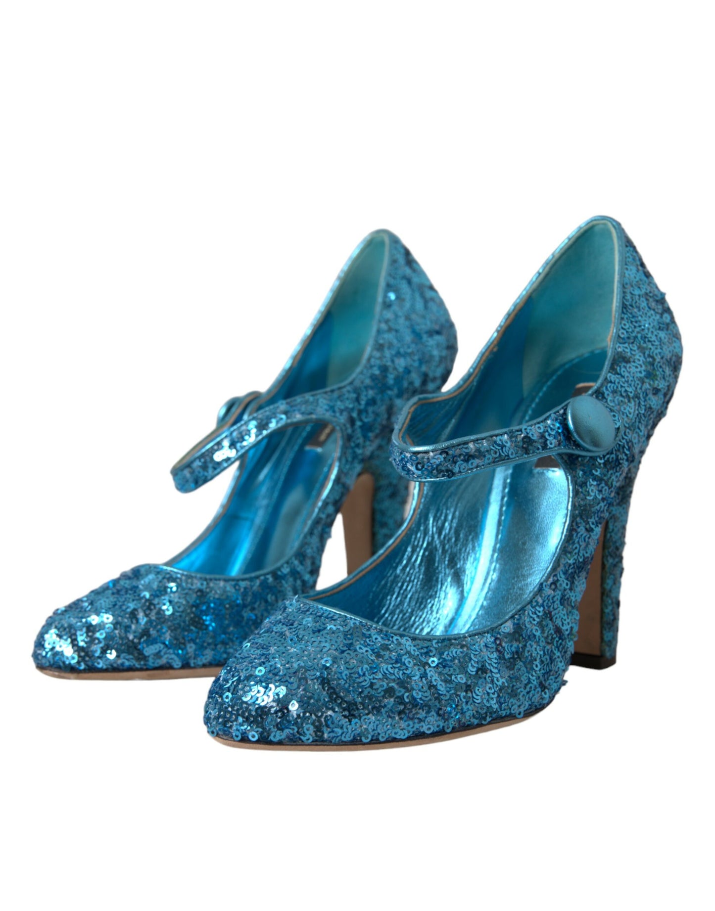 Dolce & Gabbana Blaue Pailletten Mary Jane Pumps High Heels Schuhe