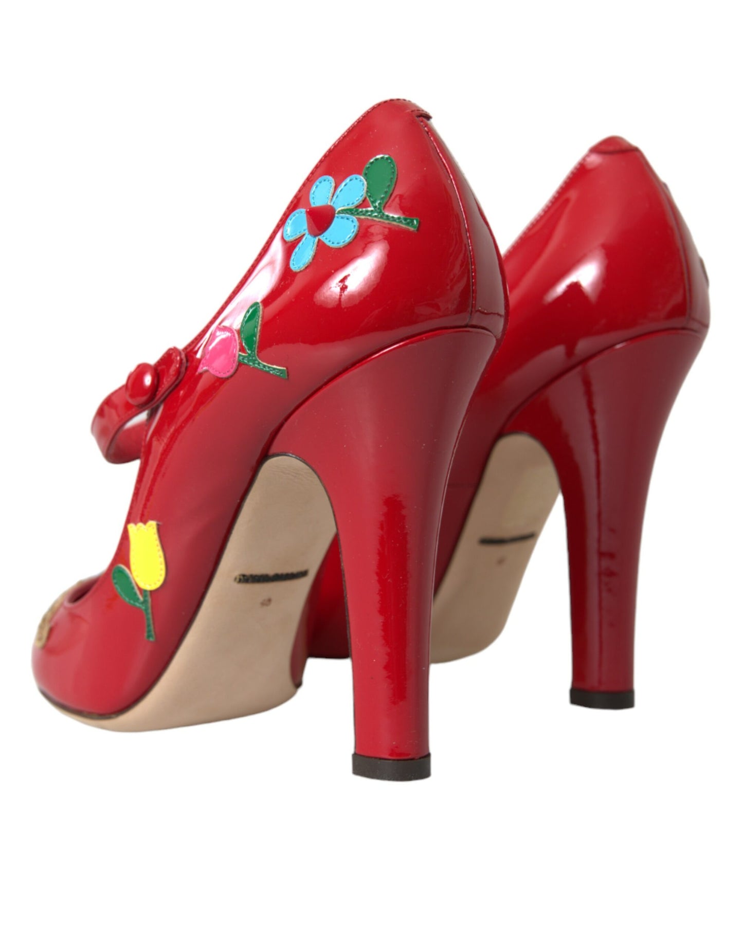 Dolce & Gabbana Rote Mary Jane Pumps mit Lederverzierung