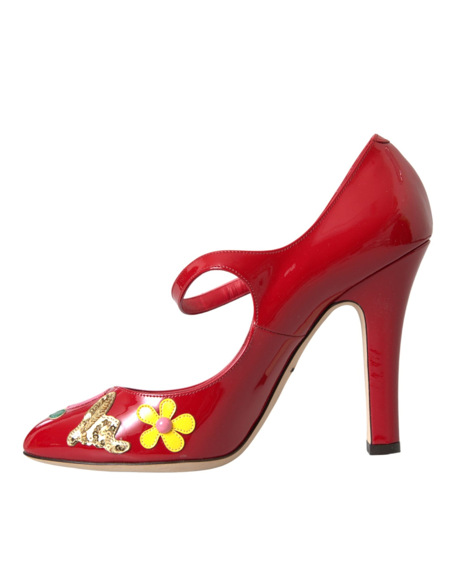 Dolce & Gabbana Rote Mary Jane Pumps mit Lederverzierung