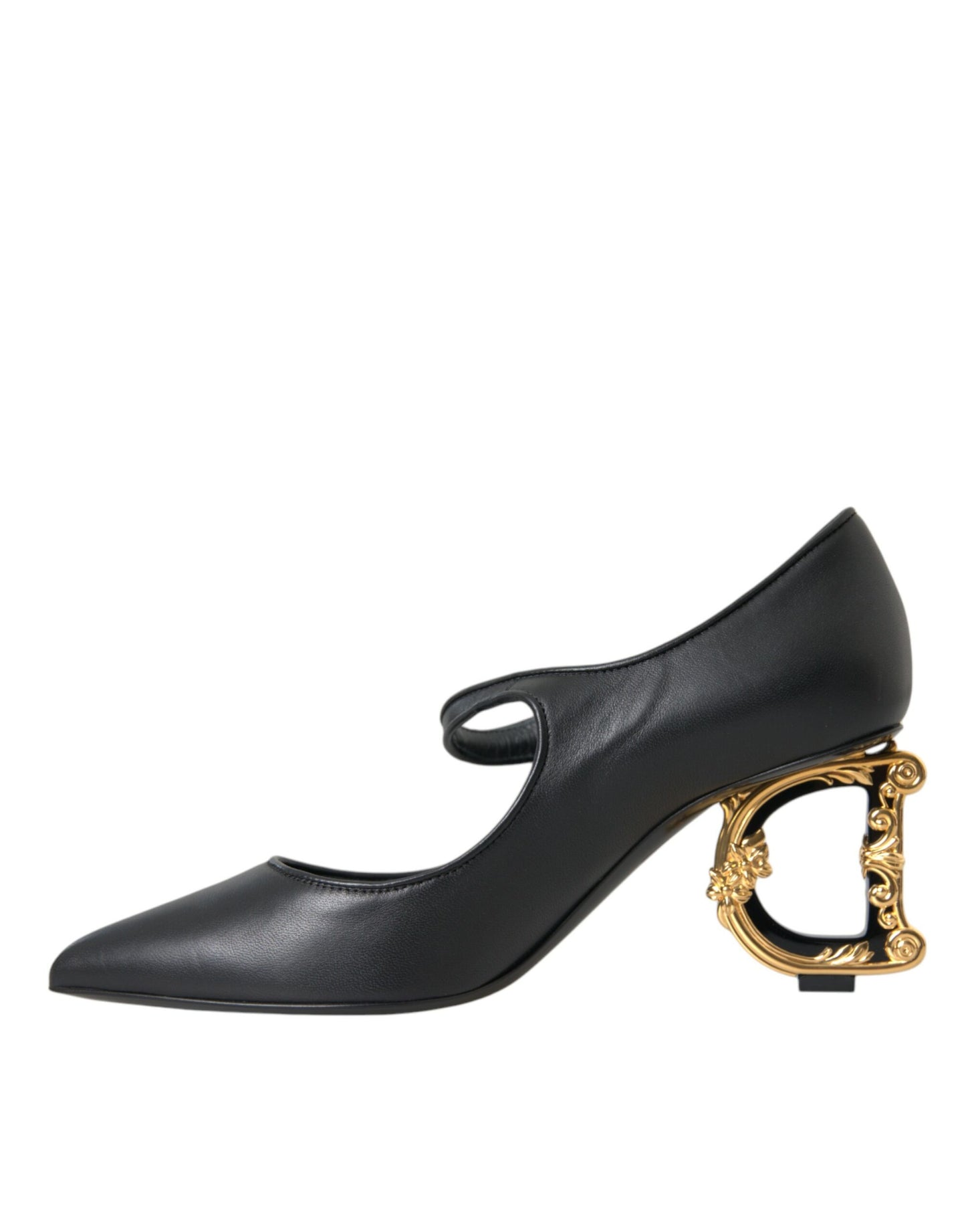 Dolce & Gabbana – Mary-Jane-Pumps aus schwarzem Leder mit Logo